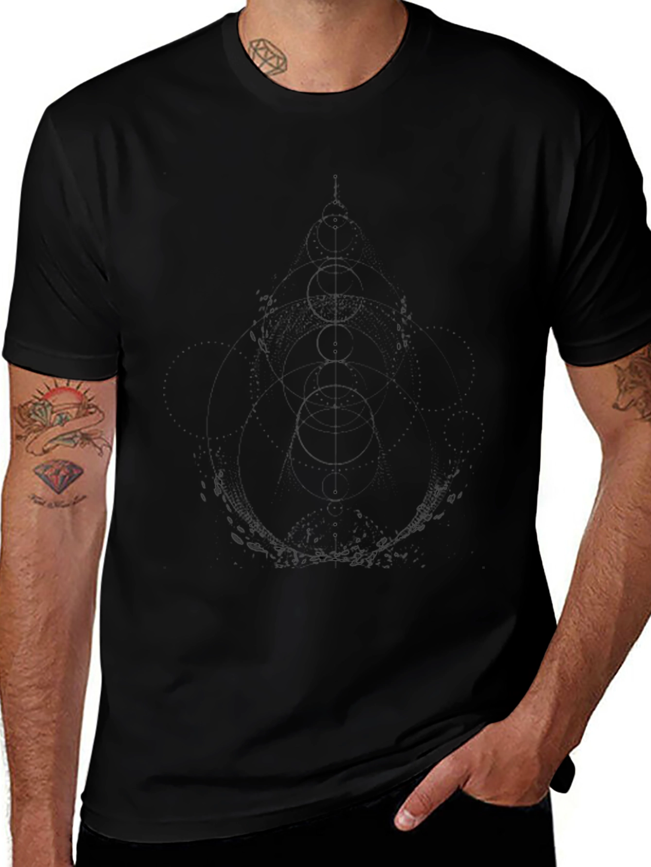 Geometric Graphic Black T-Shirt