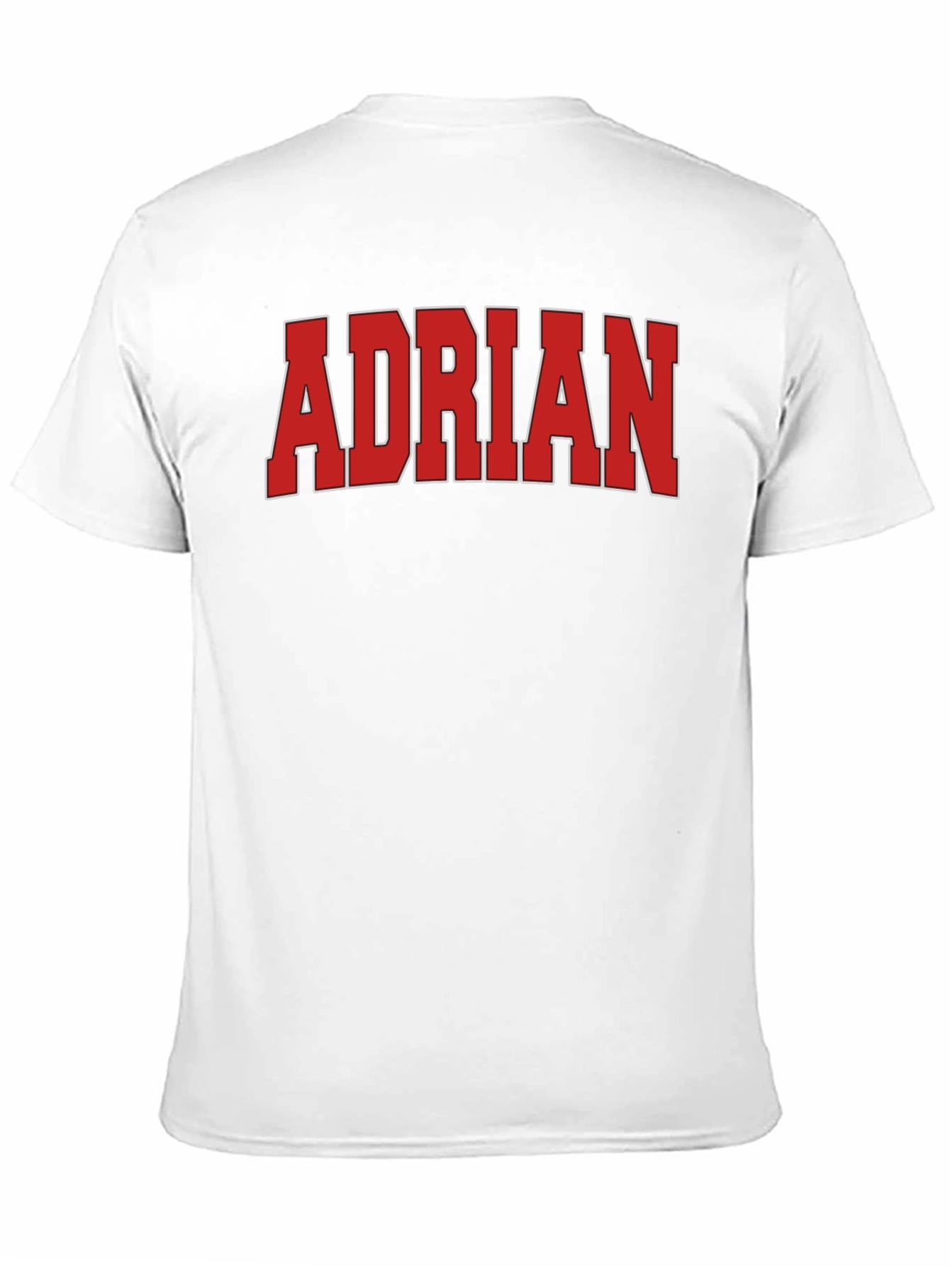 Adrian Black T-Shirt with Bold Red Font