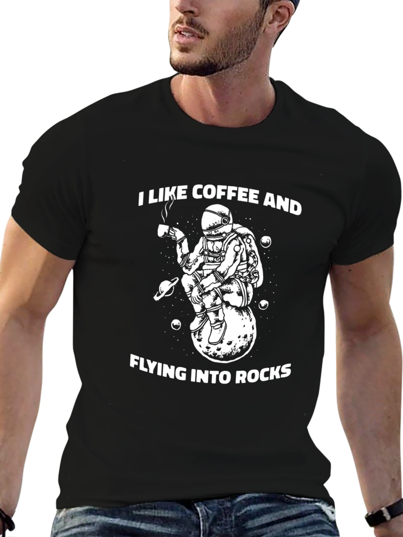 Coffee Loving Astronaut Graphic Tee