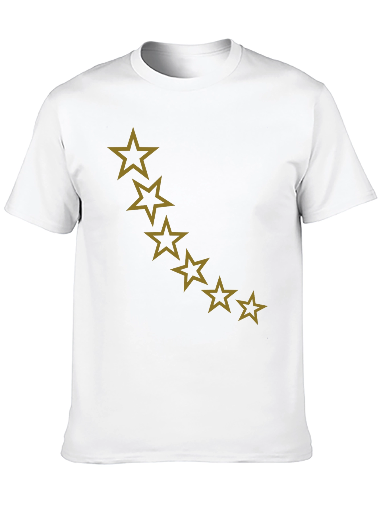 Star Patterned Black Casual T-Shirt