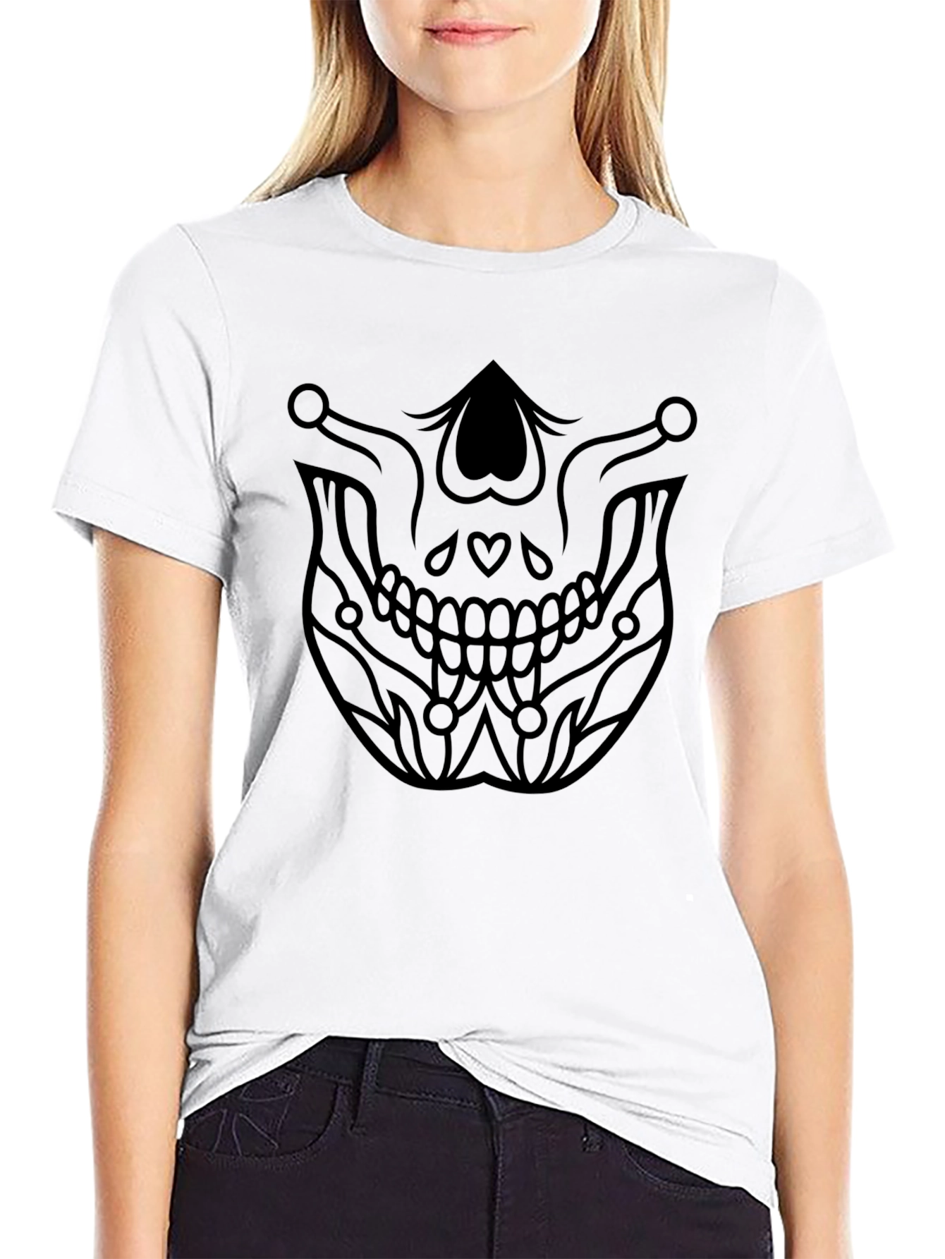 Skull Mask Graphic Tee - Stylish Halloween Shirt
