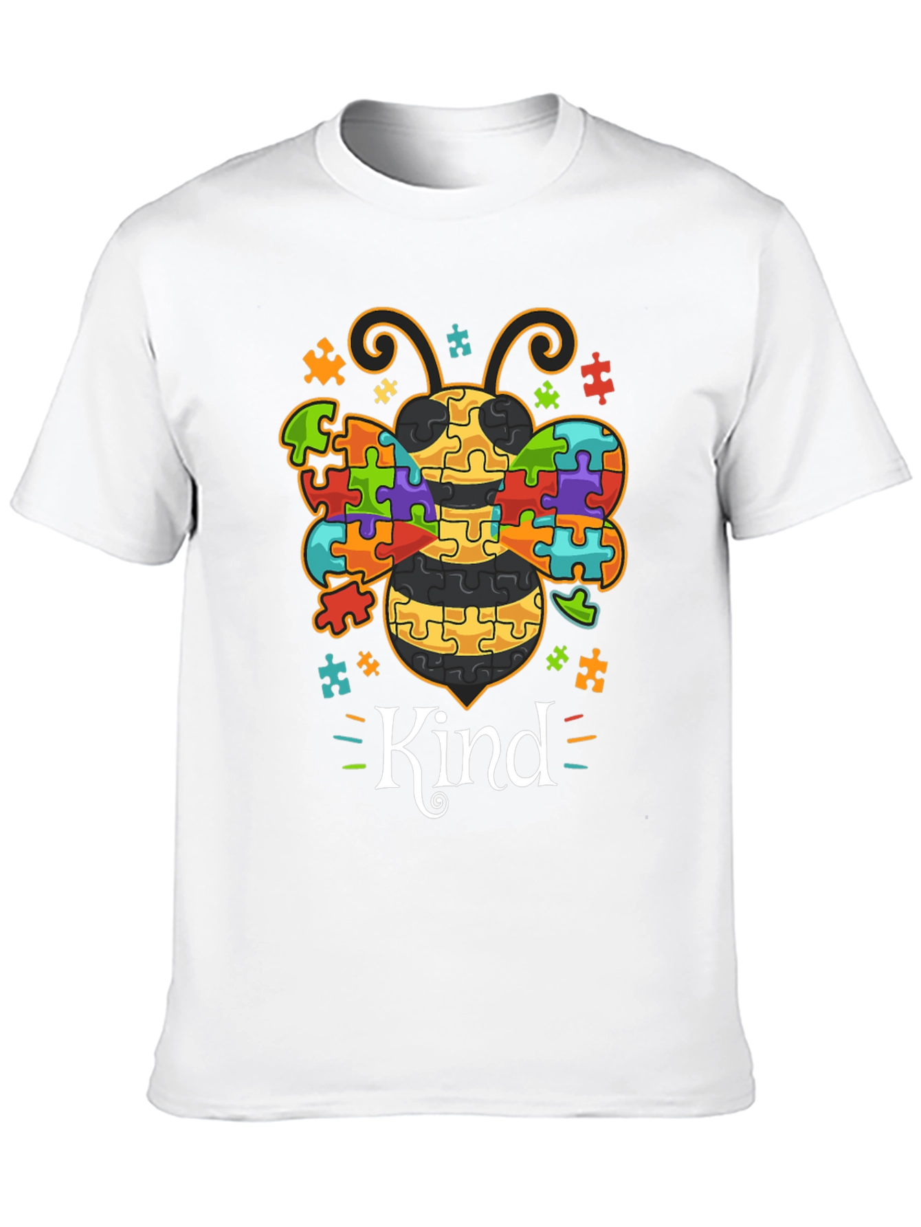 Kind Bee Autism Awareness Puzzle Piece T-Shirt