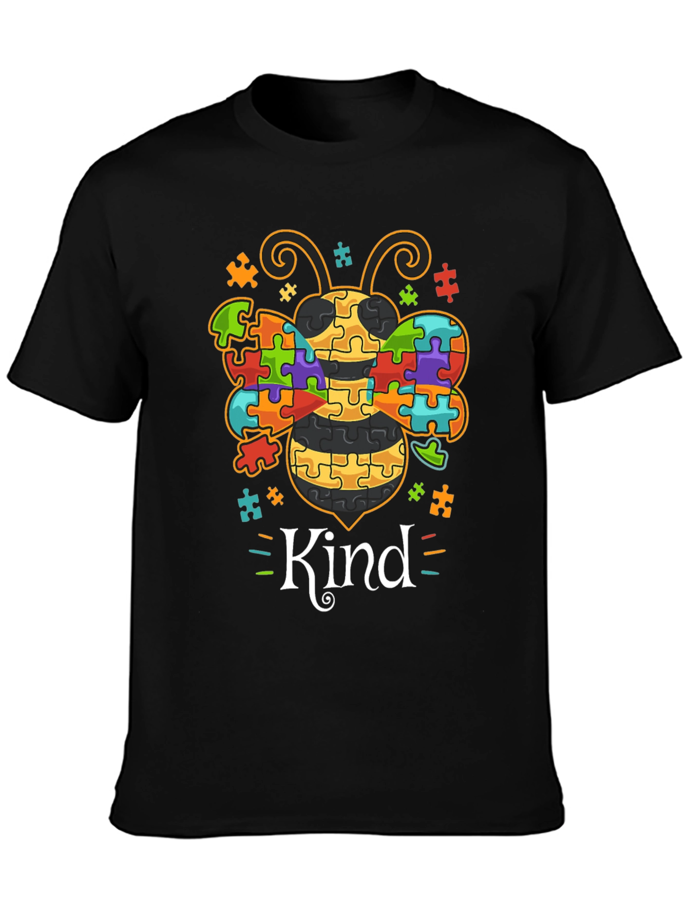 Kind Bee Autism Awareness Puzzle Piece T-Shirt