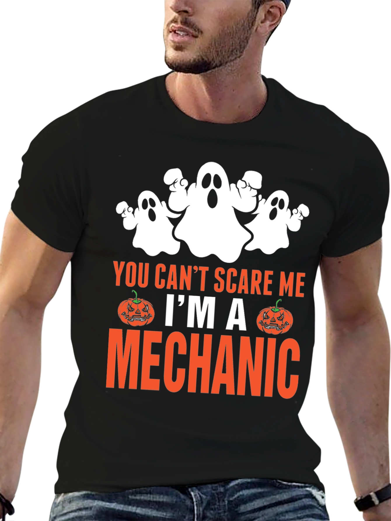 Mechanic Halloween Ghost T-Shirt