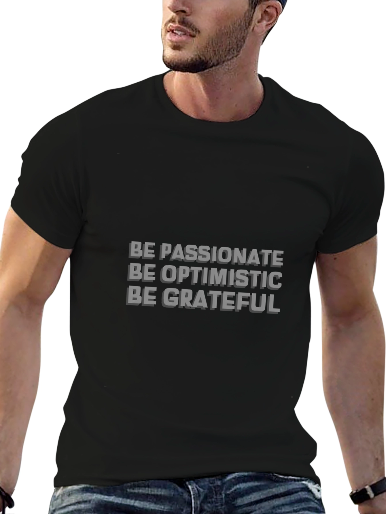 Be Positive Graphic Tee - Black