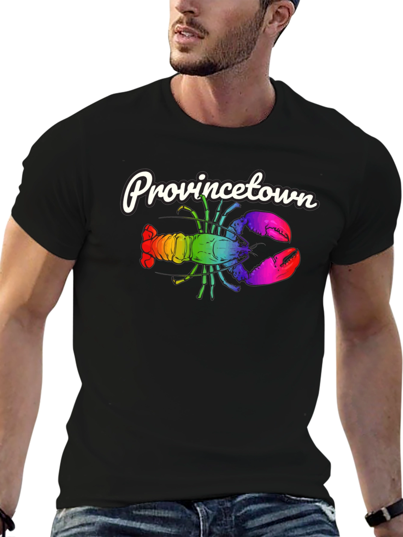 Provincetown Rainbow Lobster Graphic Tee
