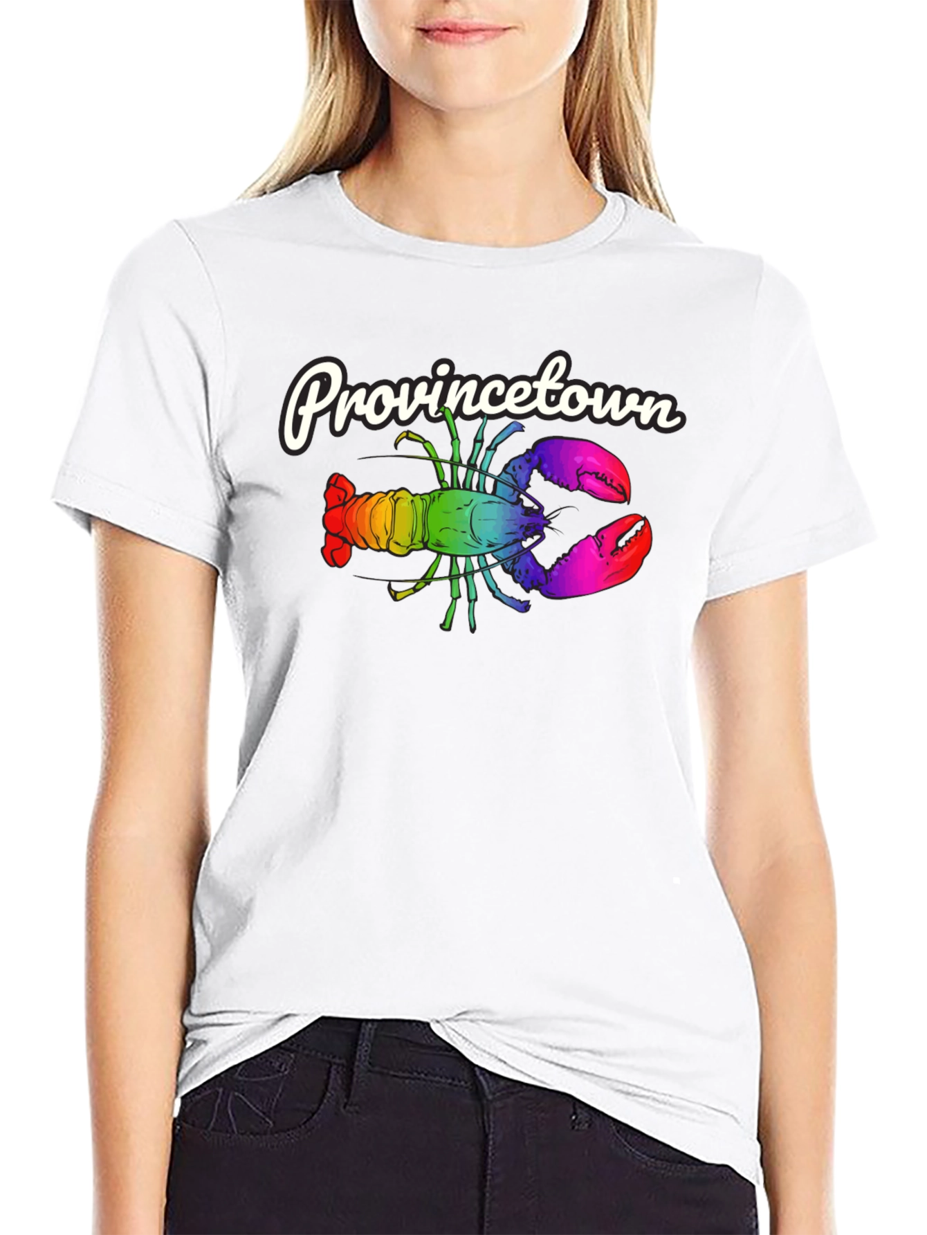 Provincetown Rainbow Lobster Graphic Tee