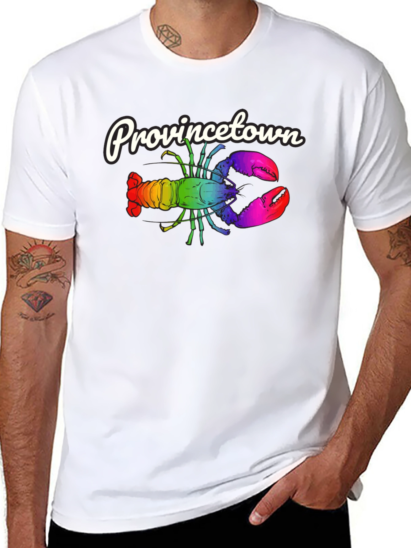 Provincetown Rainbow Lobster Graphic Tee