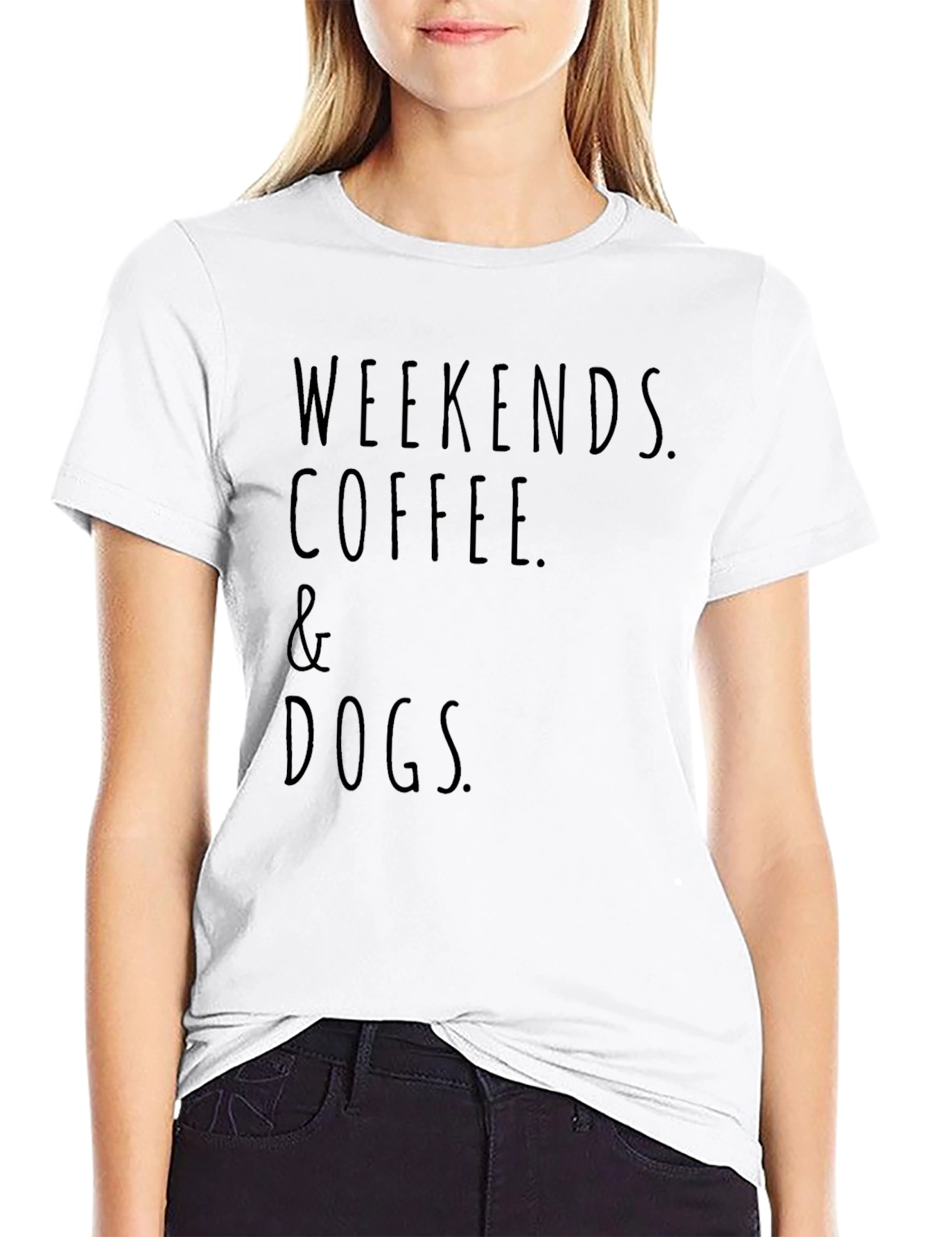 Weekends Coffee and Dogs Black T-Shirt
