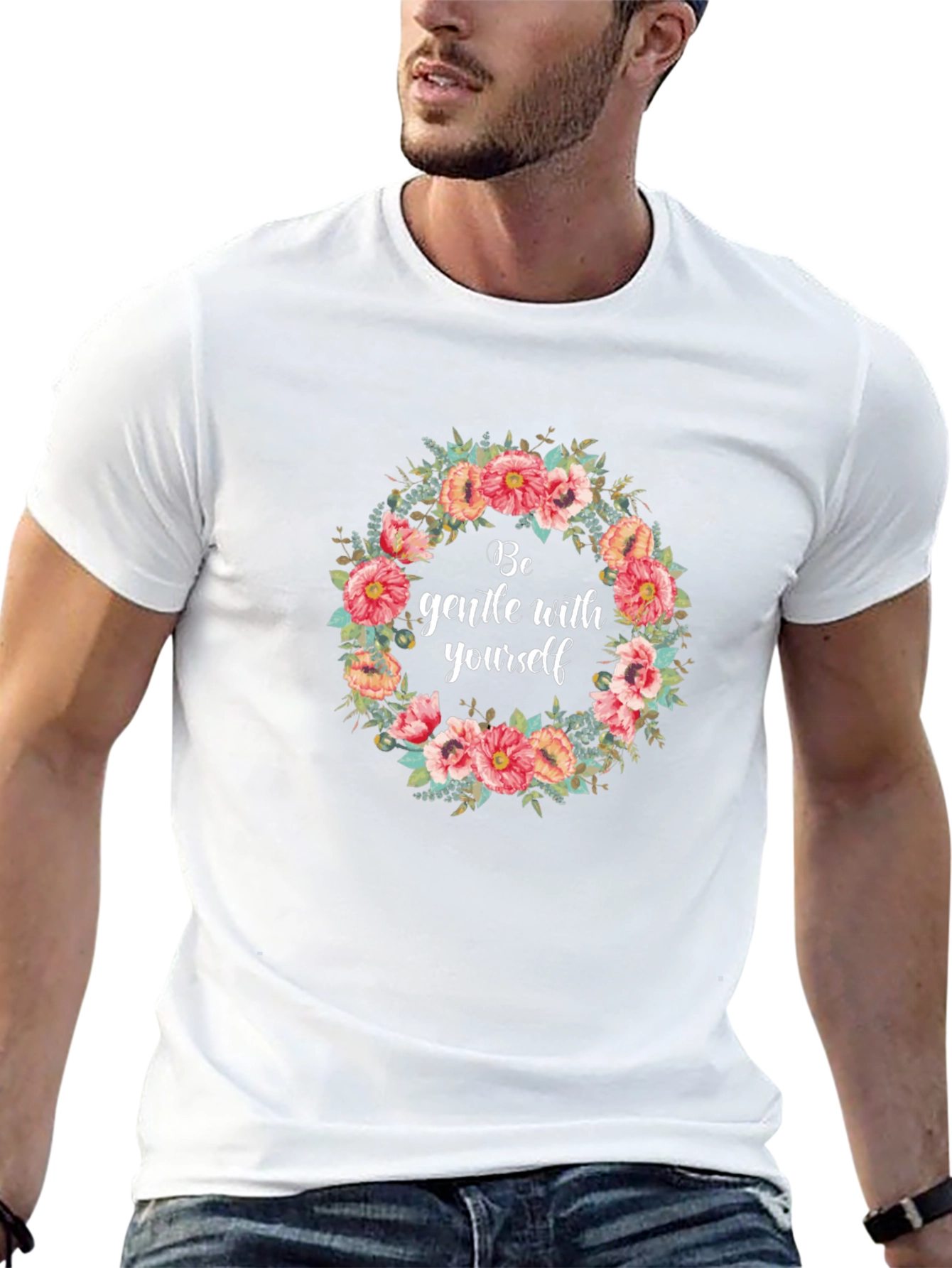 Floral Be Gentle Black T-Shirt