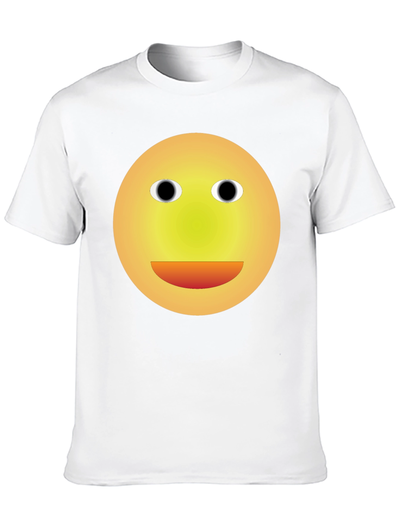 Smiley Face Graphic Tee - Black Cotton Blend T-Shirt