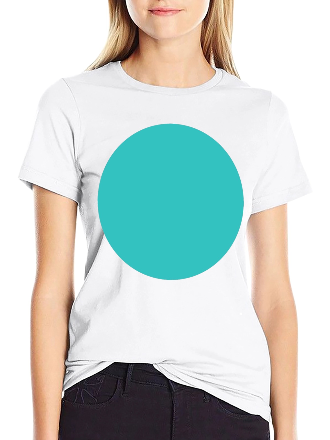 Modern Graphic Tee - Solid Circle Design