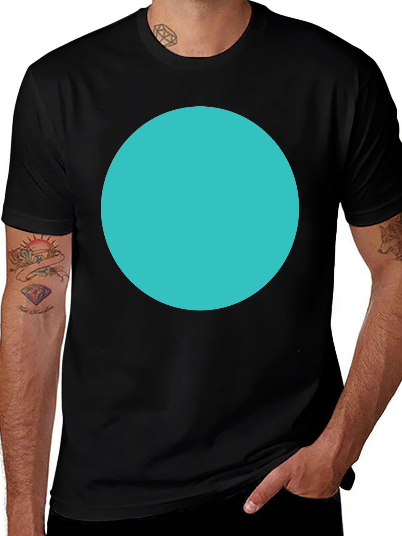 Modern Graphic Tee - Solid Circle Design