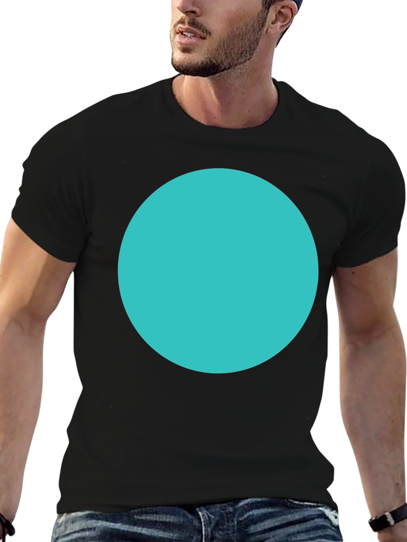 Modern Graphic Tee - Solid Circle Design