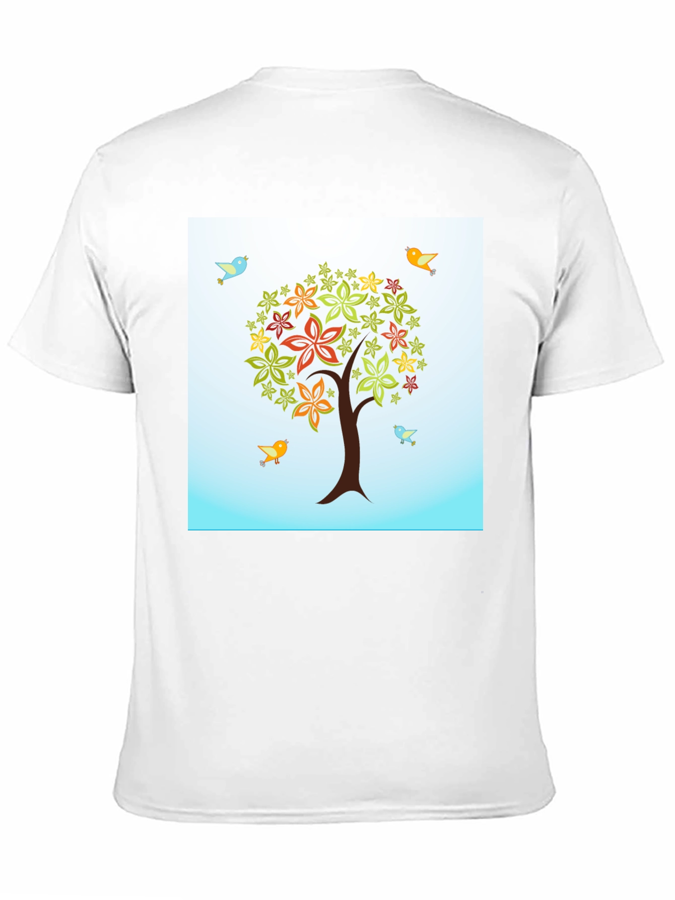 Nature Tree Bird Graphic Tee - Mens Black T-Shirt