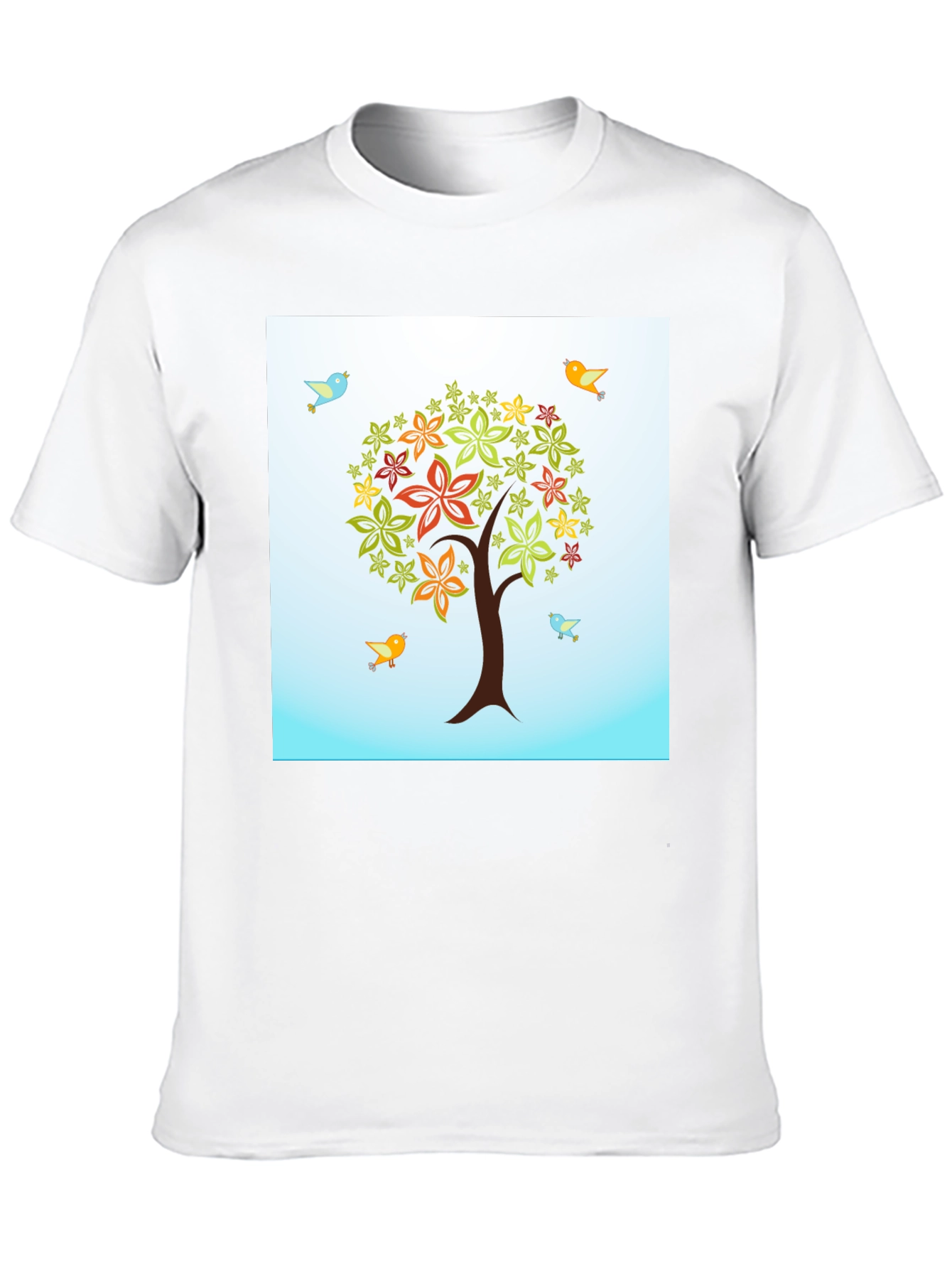 Nature Tree Bird Graphic Tee - Mens Black T-Shirt