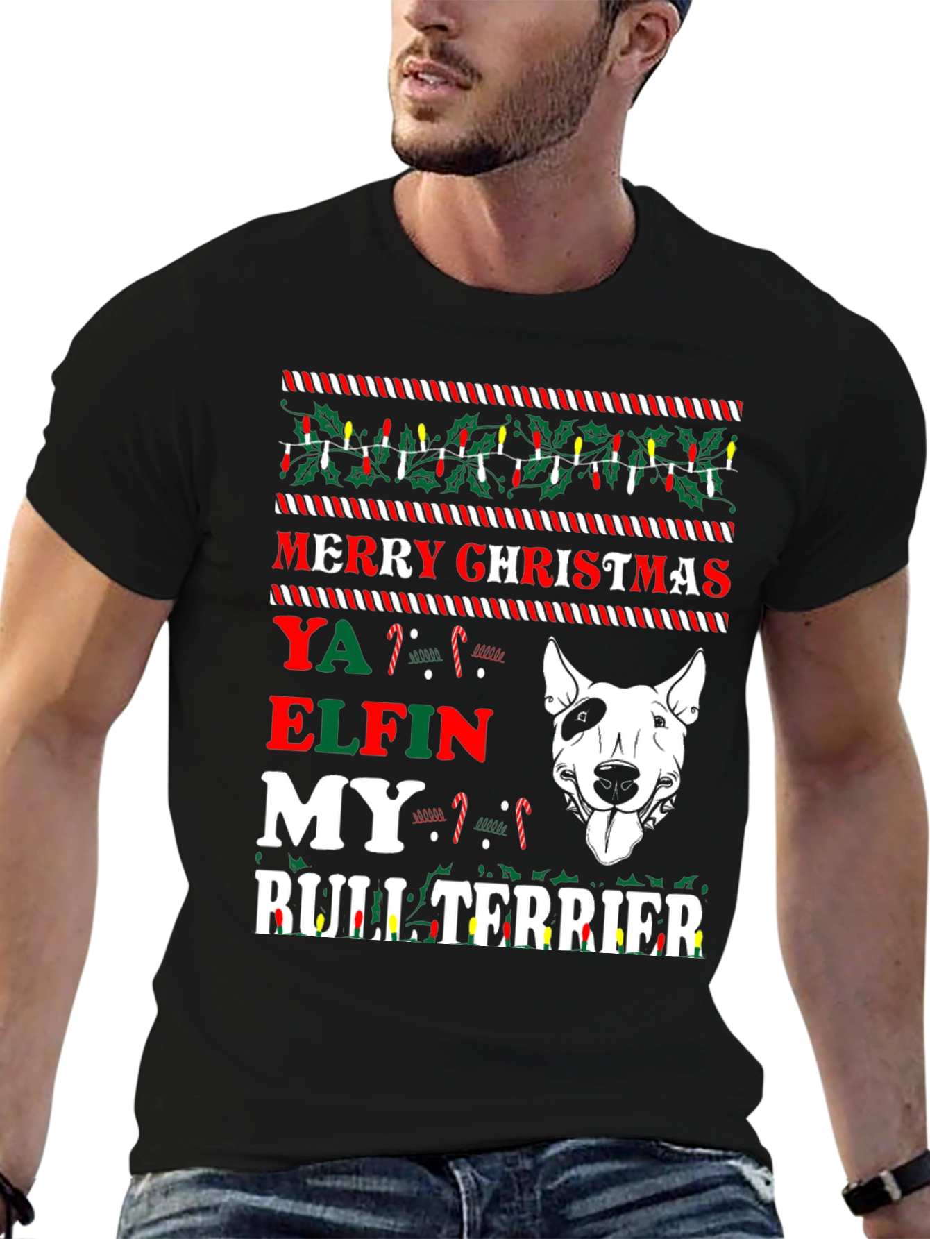 Merry Christmas Ya Elfin Bull Terrier T-Shirt