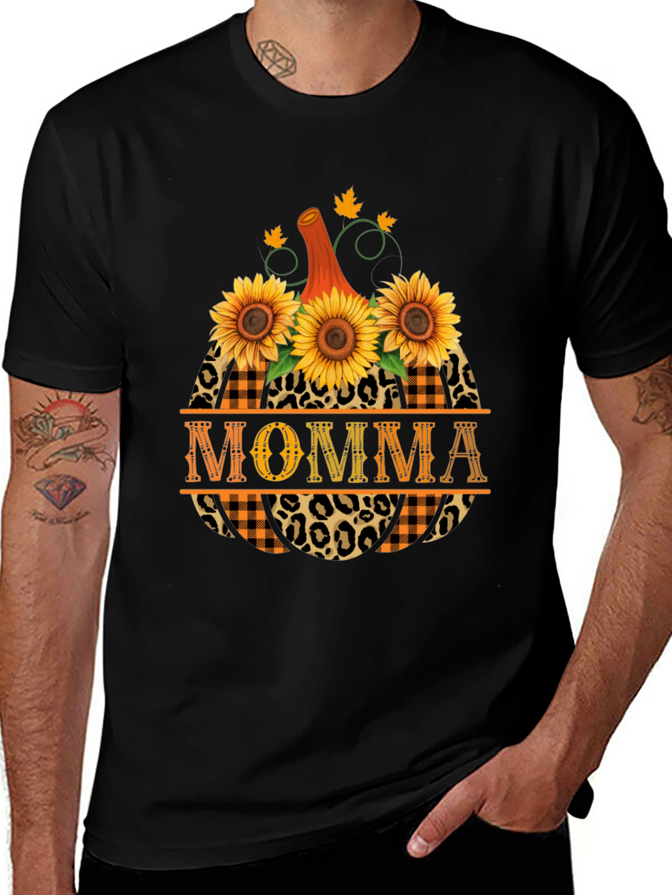 Momma Pumpkin Sunflower Graphic Tee