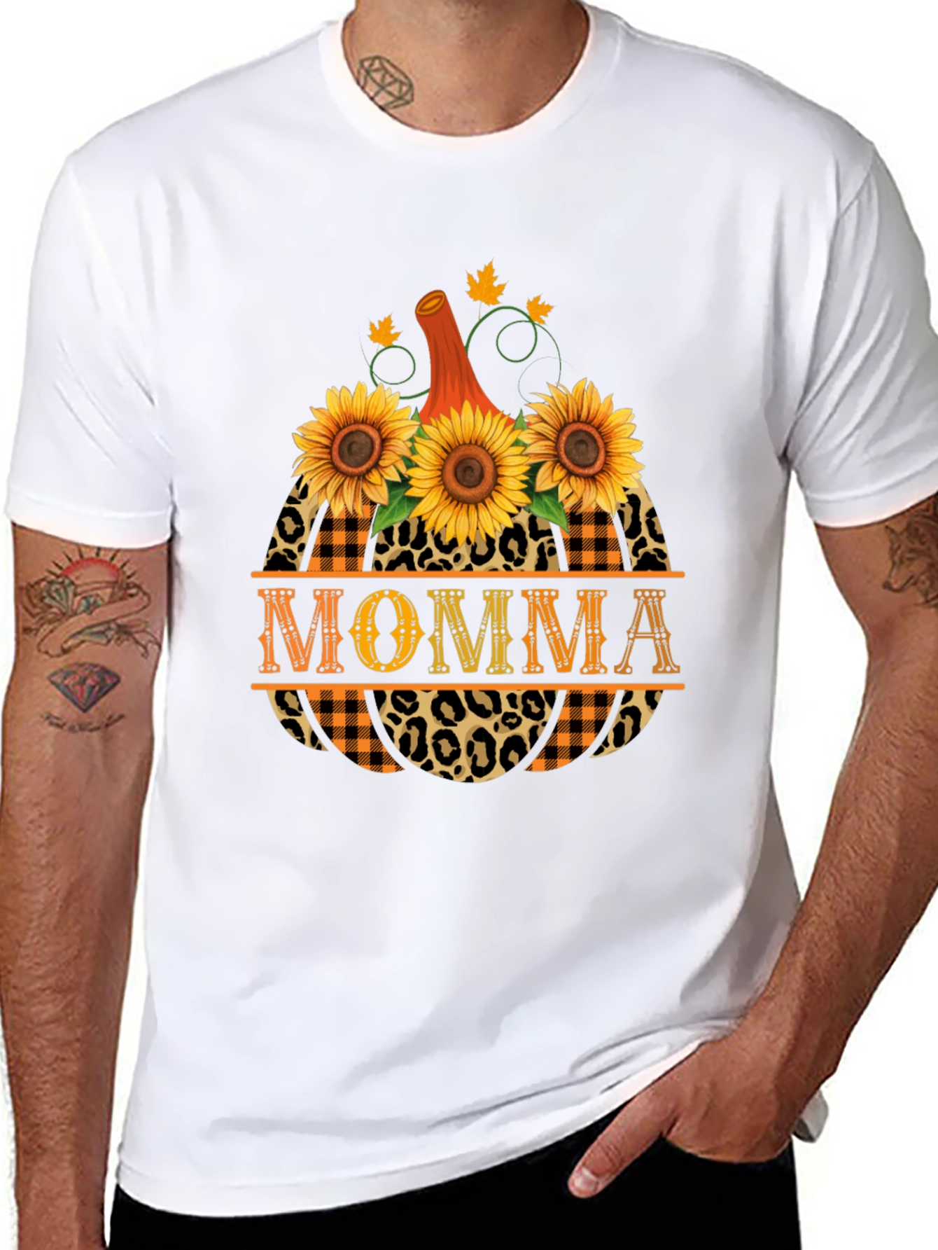 Momma Pumpkin Sunflower Graphic Tee