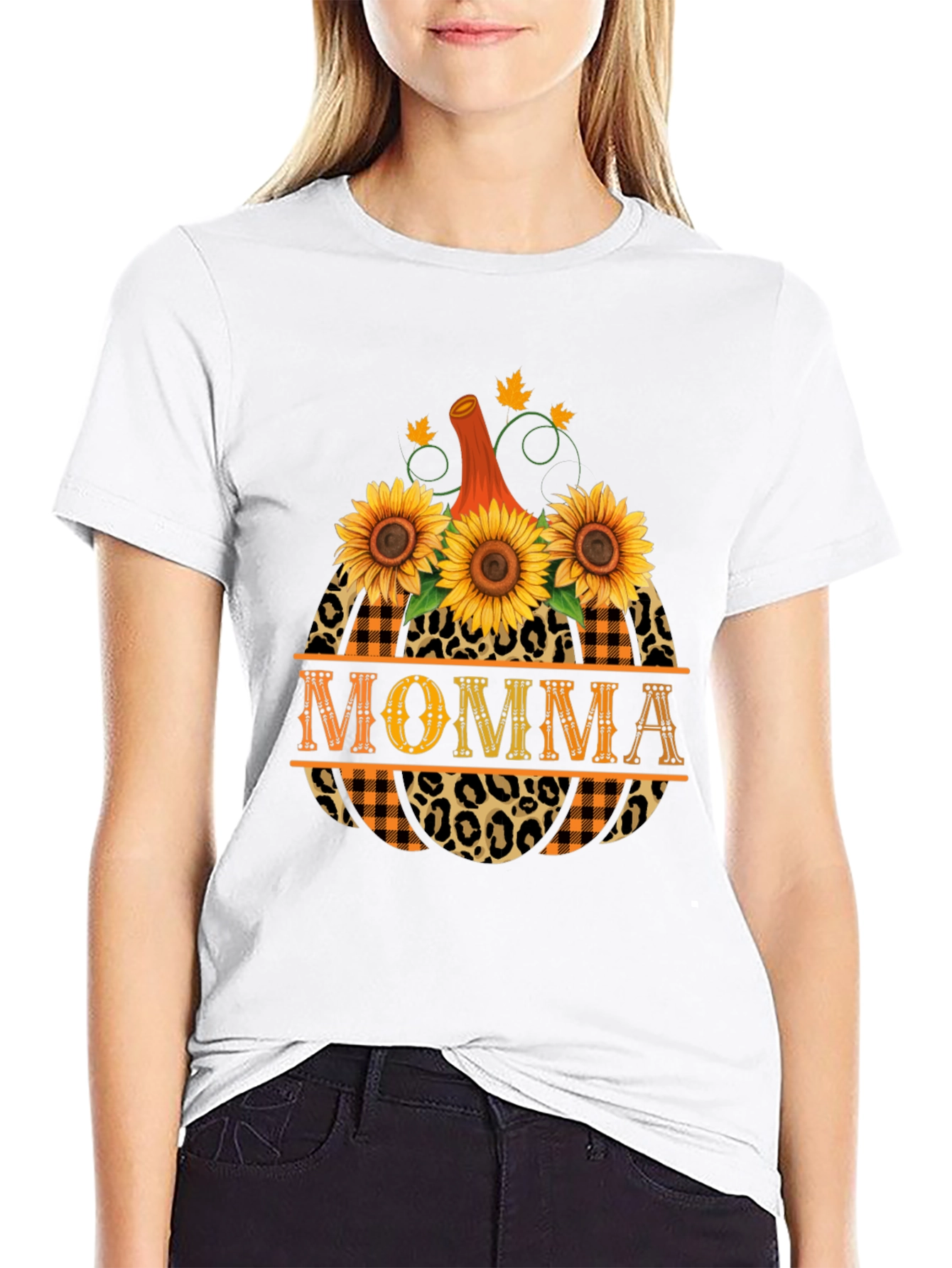Momma Pumpkin Sunflower Graphic Tee