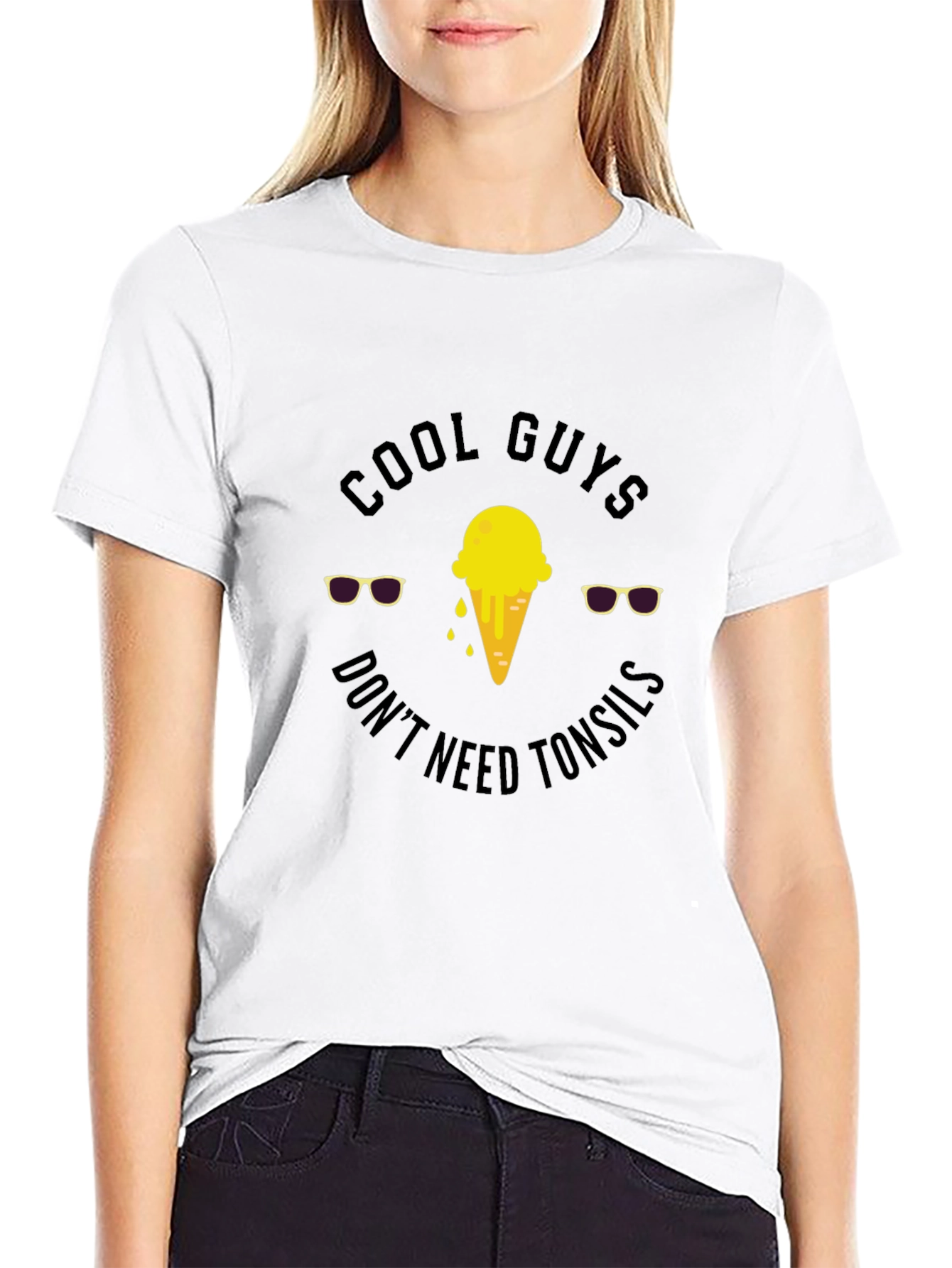 Cool Guys Ice Cream Graphic Tee - Black