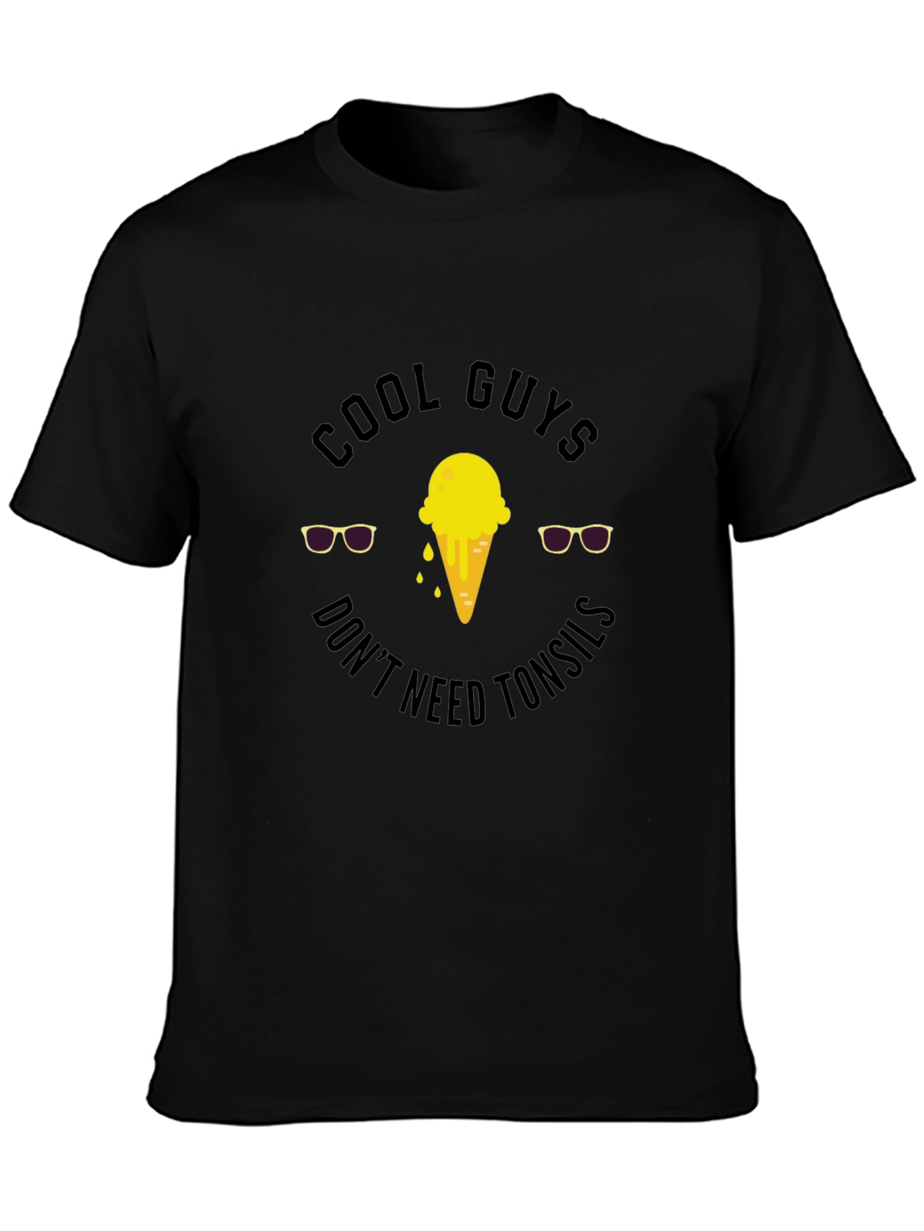 Cool Guys Ice Cream Graphic Tee - Black