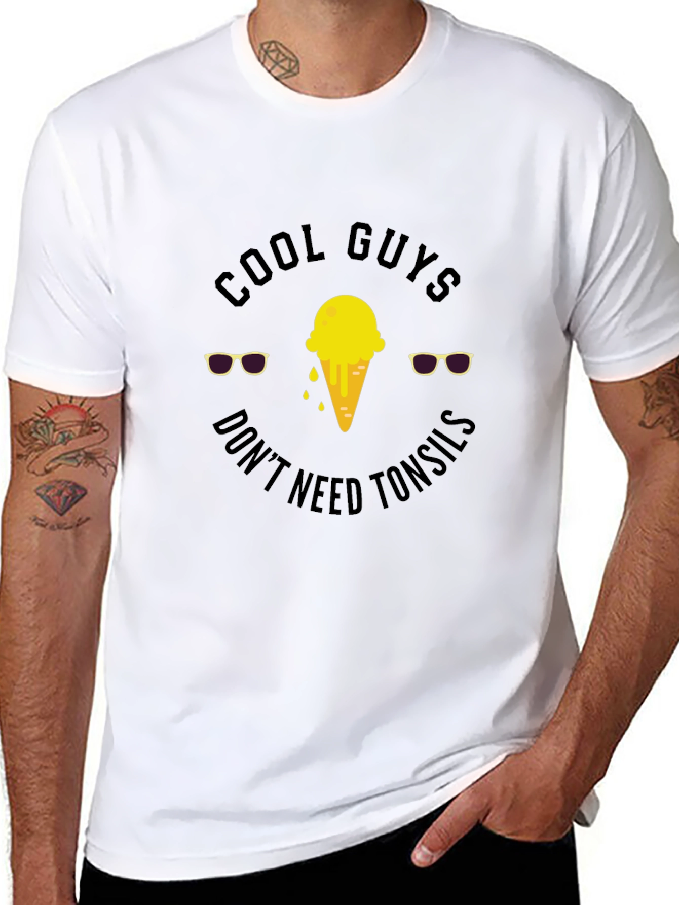 Cool Guys Ice Cream Graphic Tee - Black