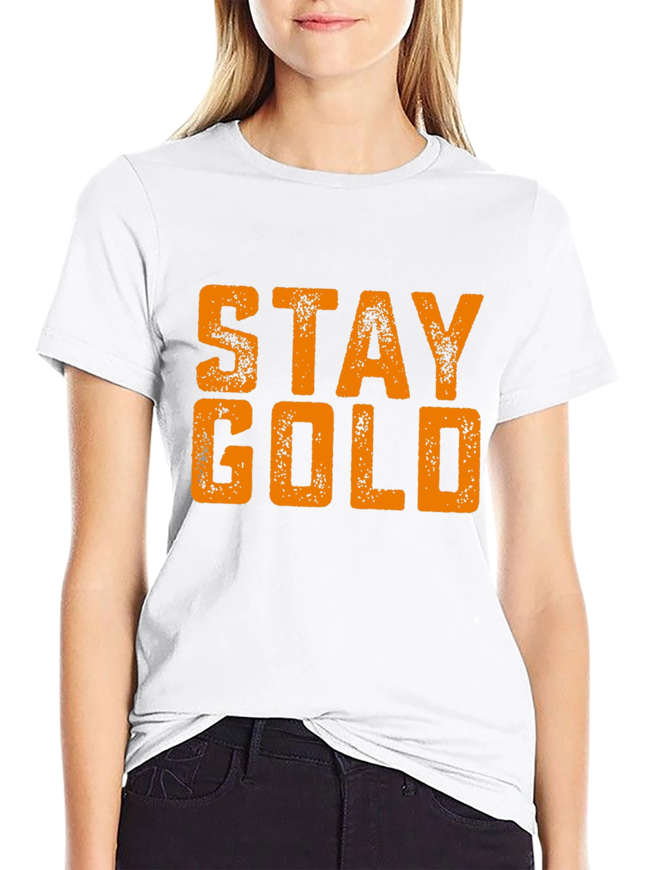 Stay Gold Graphic Print Black T-Shirt