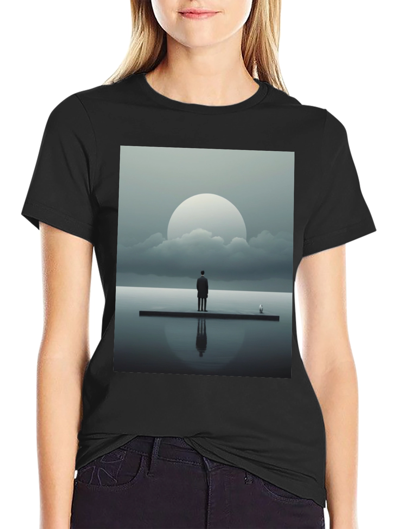 Abstract Man on Dock Graphic Tee