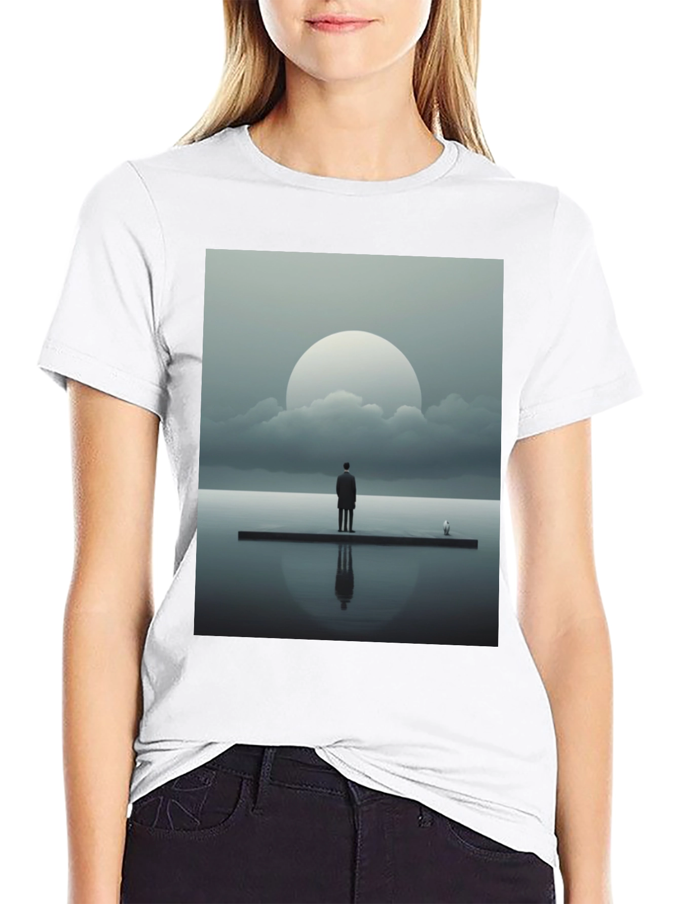 Abstract Man on Dock Graphic Tee
