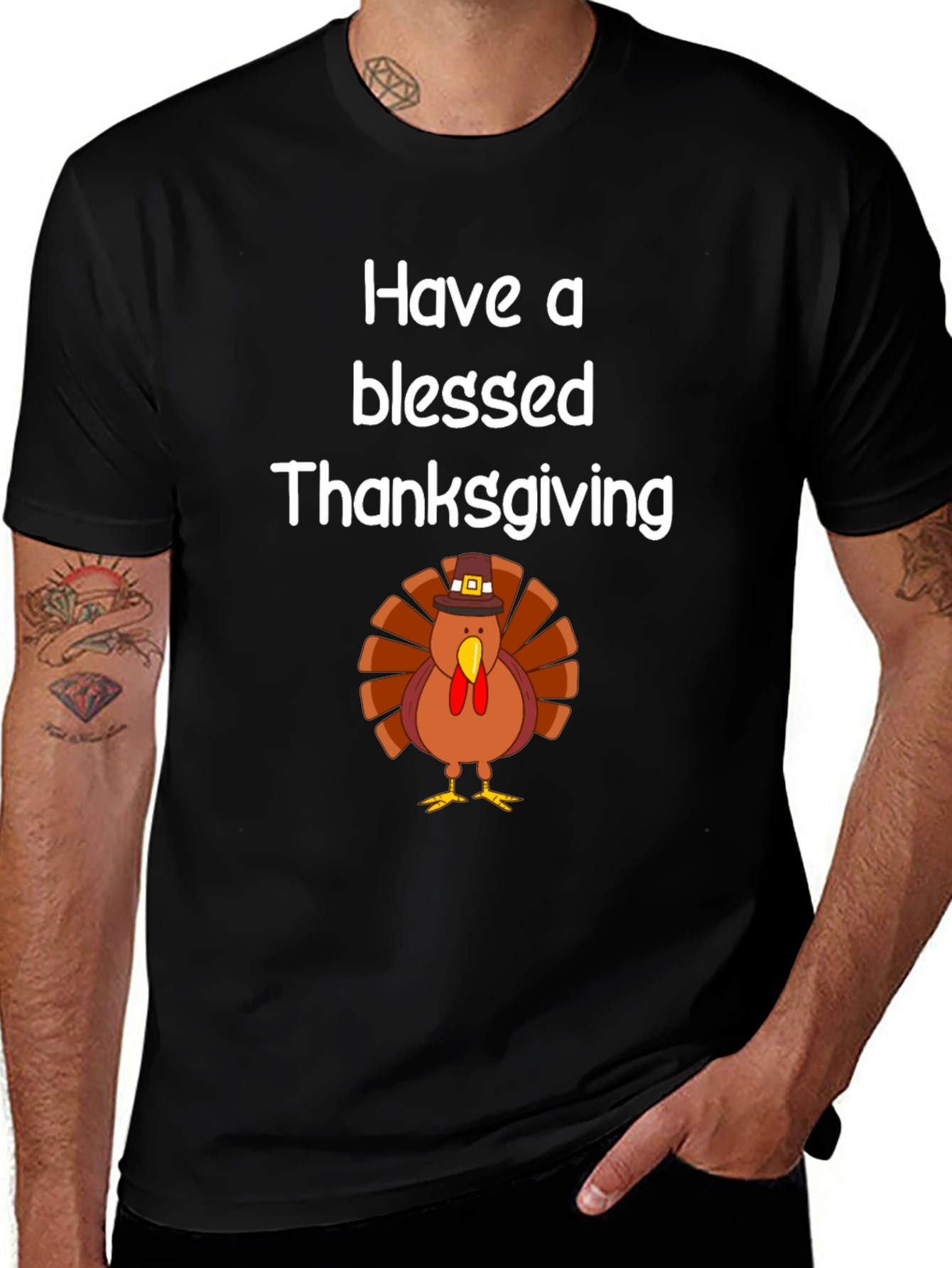 Blessed Thanksgiving Turkey Graphic T-Shirt