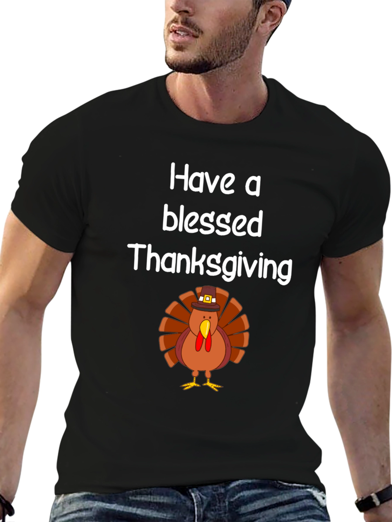 Blessed Thanksgiving Turkey Graphic T-Shirt
