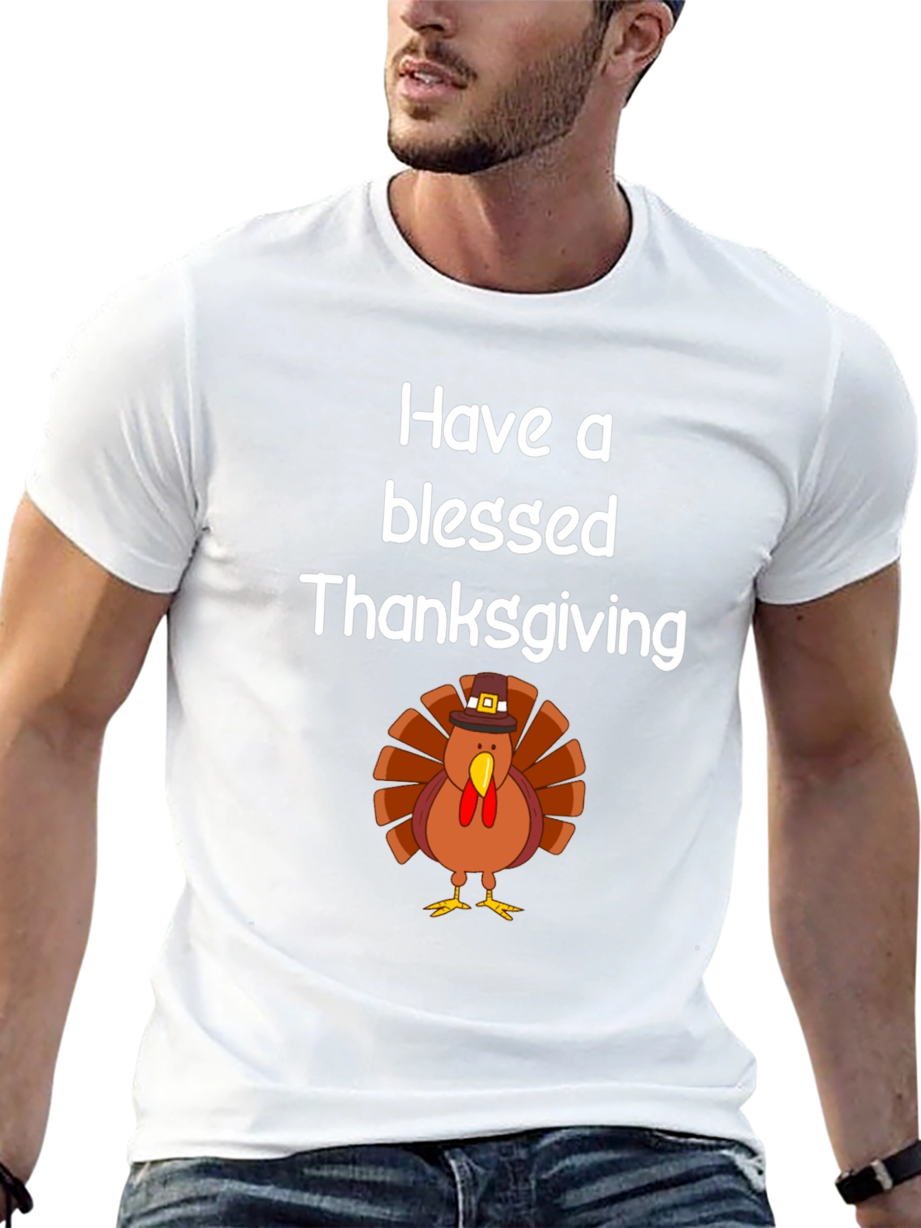 Blessed Thanksgiving Turkey Graphic T-Shirt
