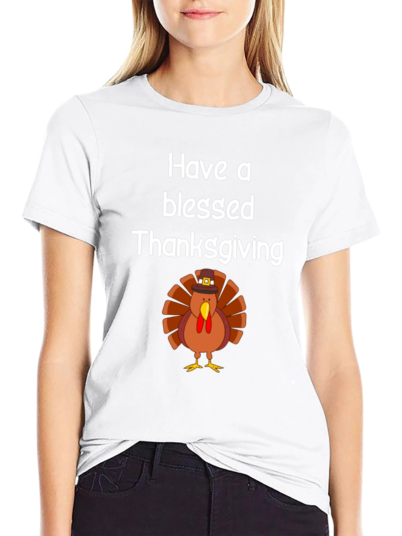 Blessed Thanksgiving Turkey Graphic T-Shirt