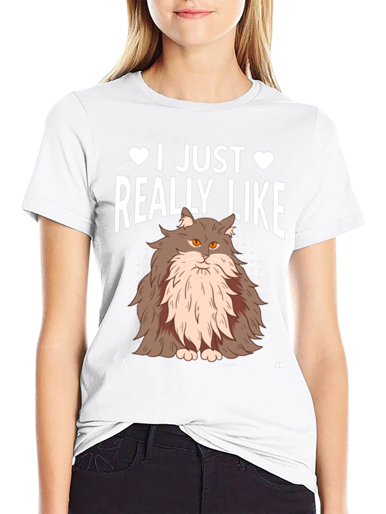 I Just Really Like Cats Black T-Shirt