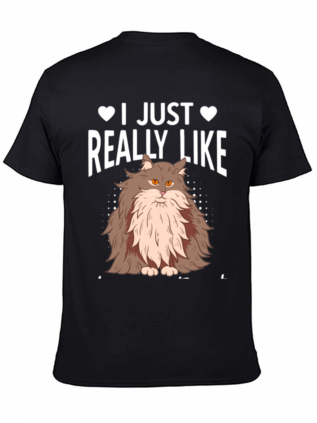 I Just Really Like Cats Black T-Shirt