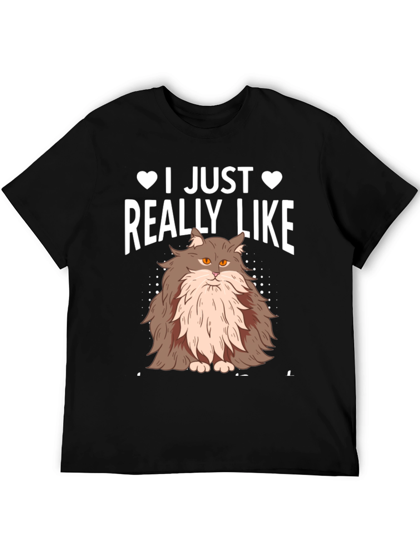 I Just Really Like Cats Black T-Shirt