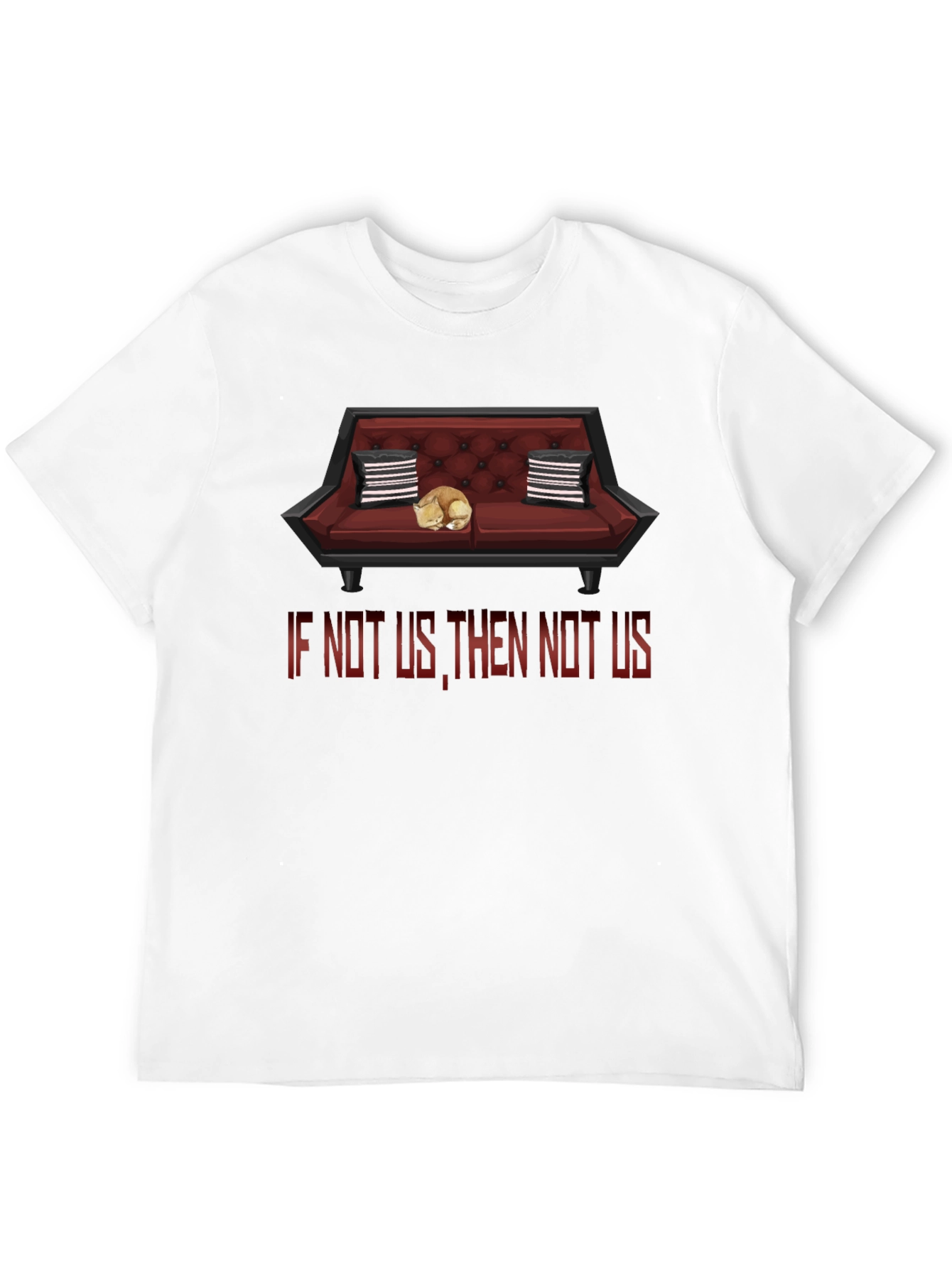 Sofa Cat Graphic T-Shirt - Soft Cotton Blend Tee