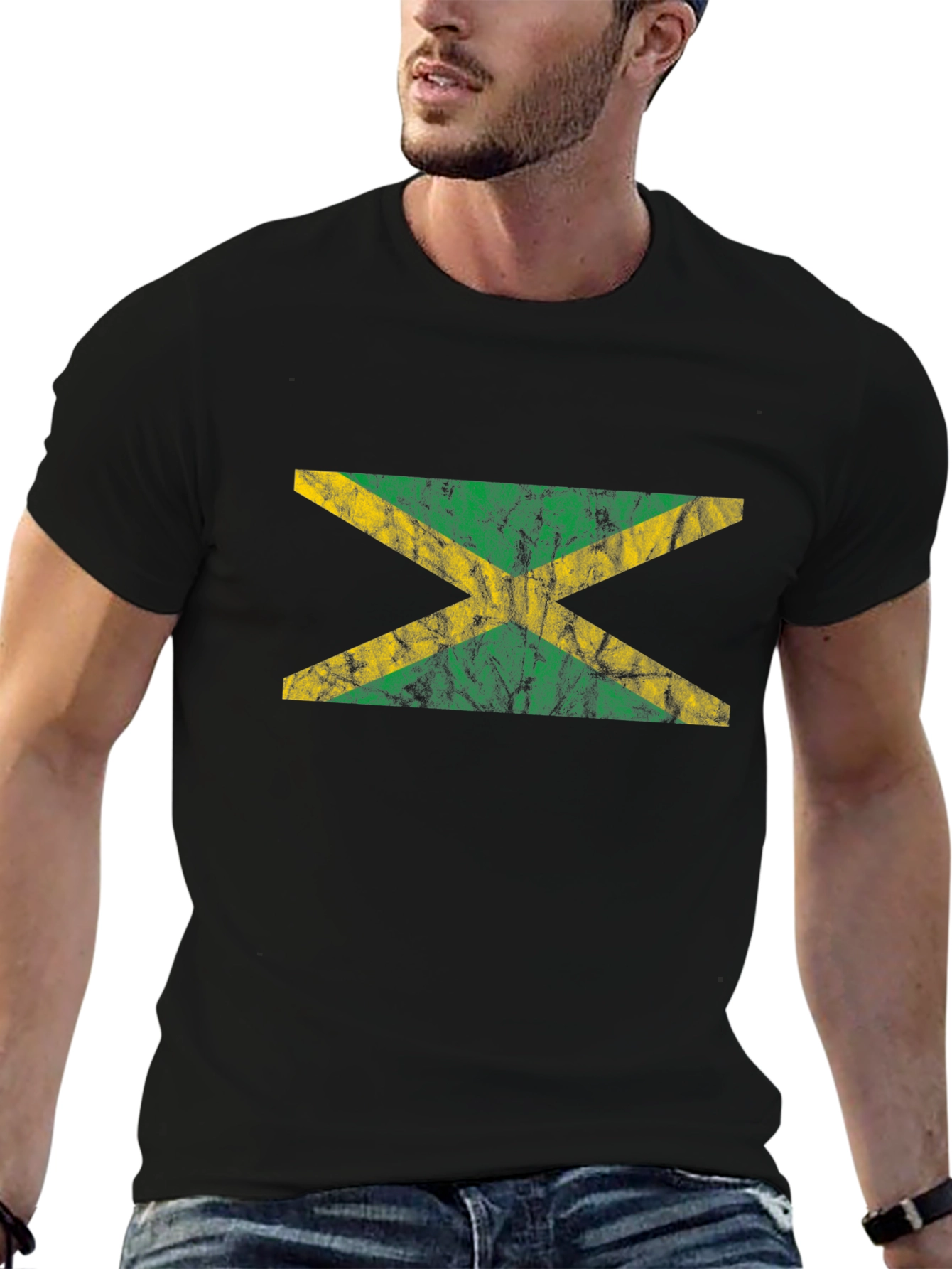 Jamaica Flag T-Shirt - Distressed Look Tee