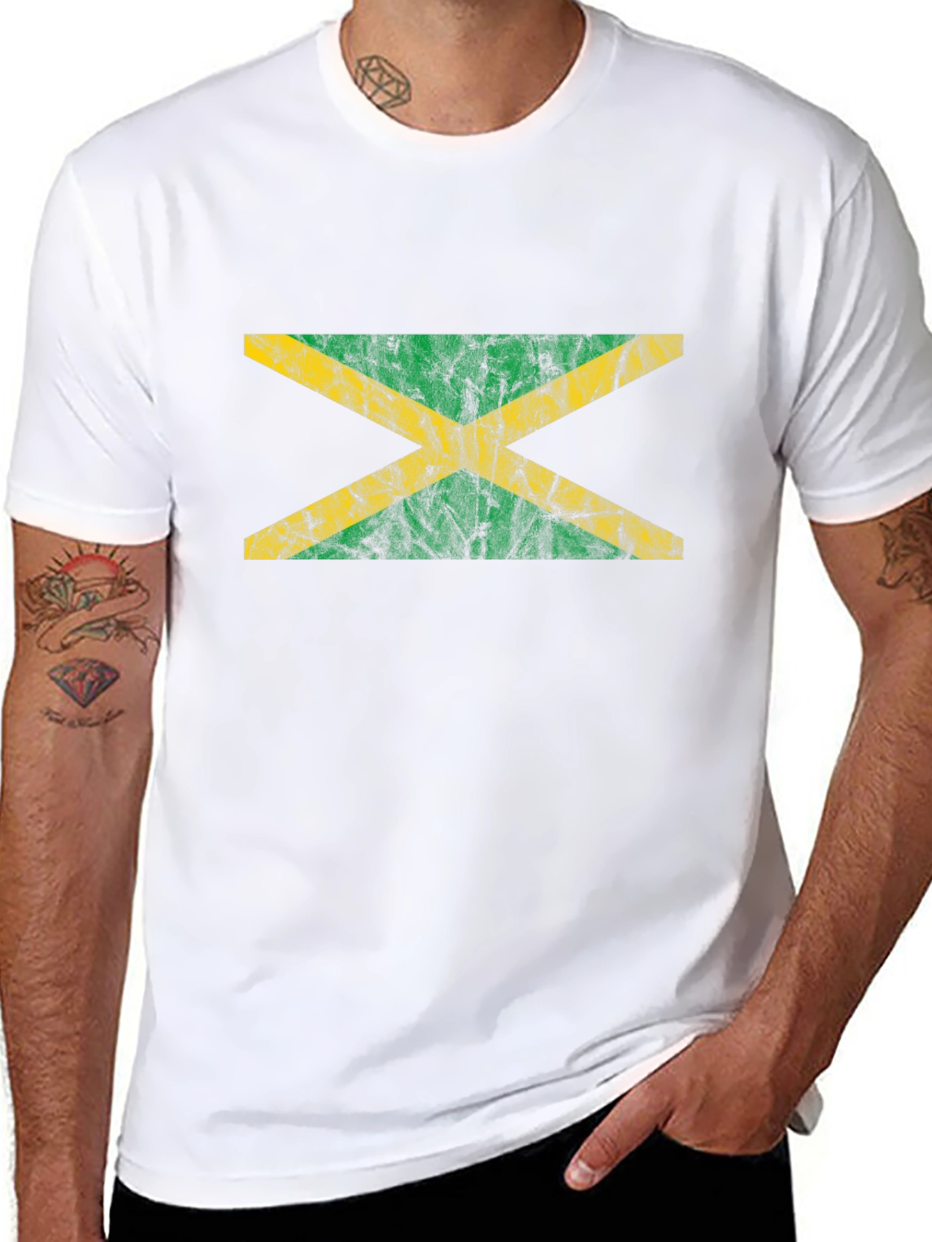 Jamaica Flag T-Shirt - Distressed Look Tee