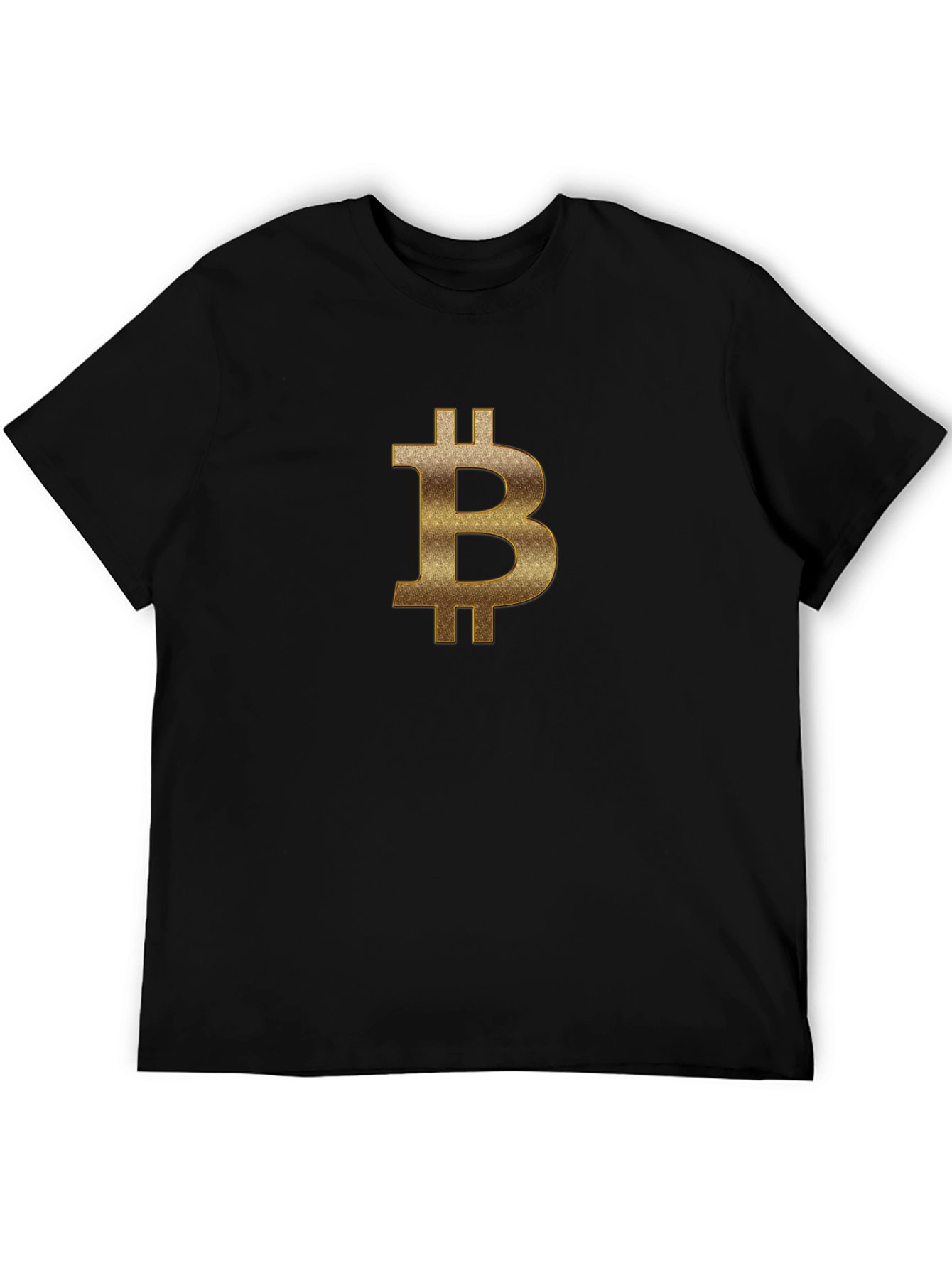 Bitcoin Symbol Black Tee - Golden B Design