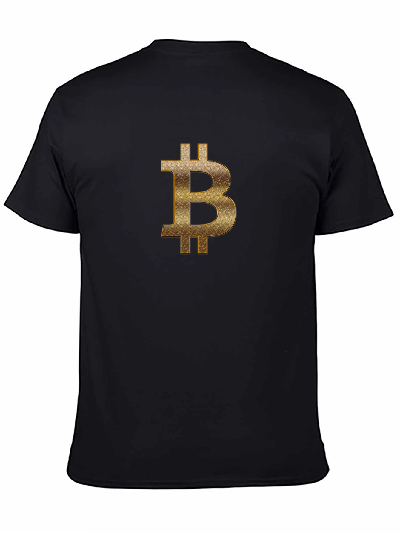 Bitcoin Symbol Black Tee - Golden B Design