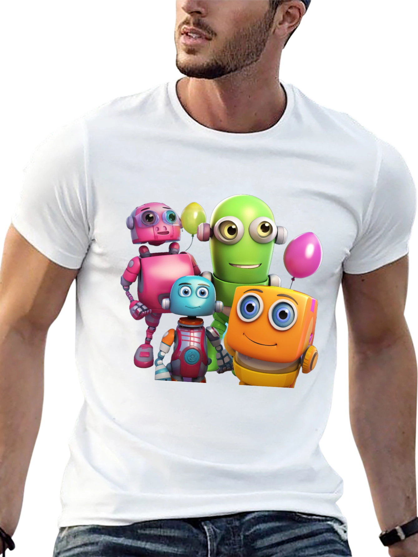 Robot Buddies Graphic T-Shirt - Fun & Unique!