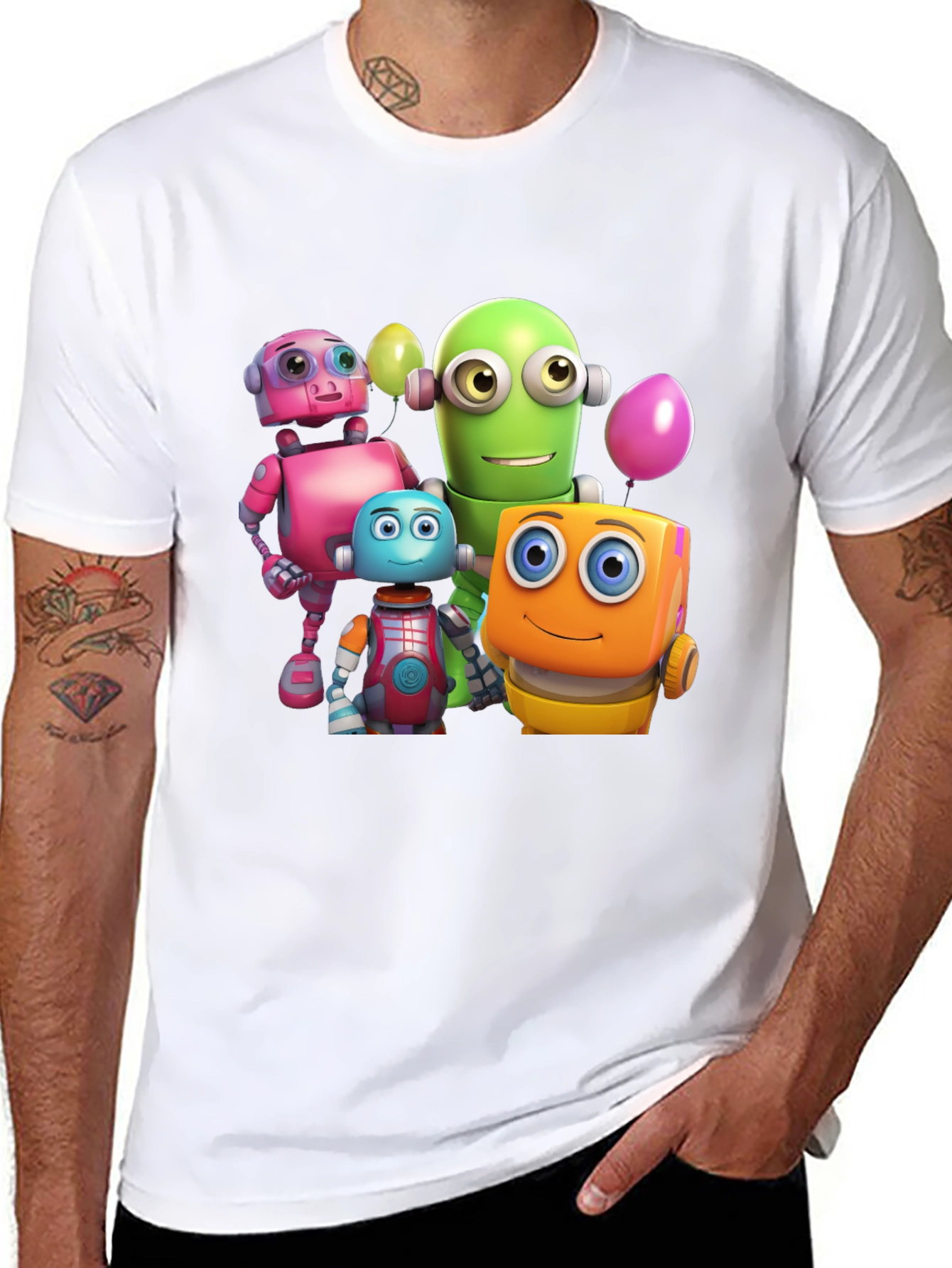 Robot Buddies Graphic T-Shirt - Fun & Unique!