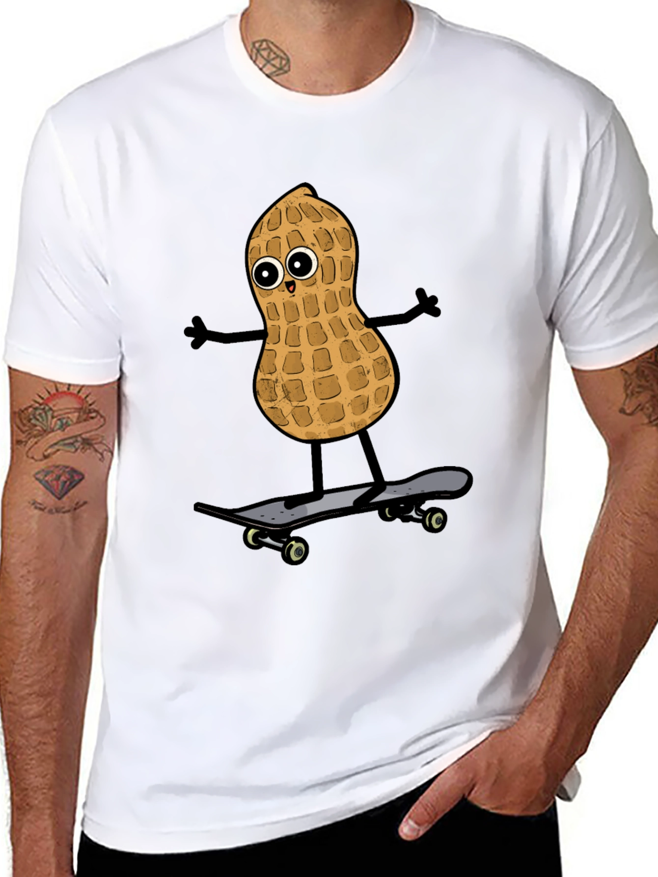 Peanut Skateboarder Graphic Tee - Black
