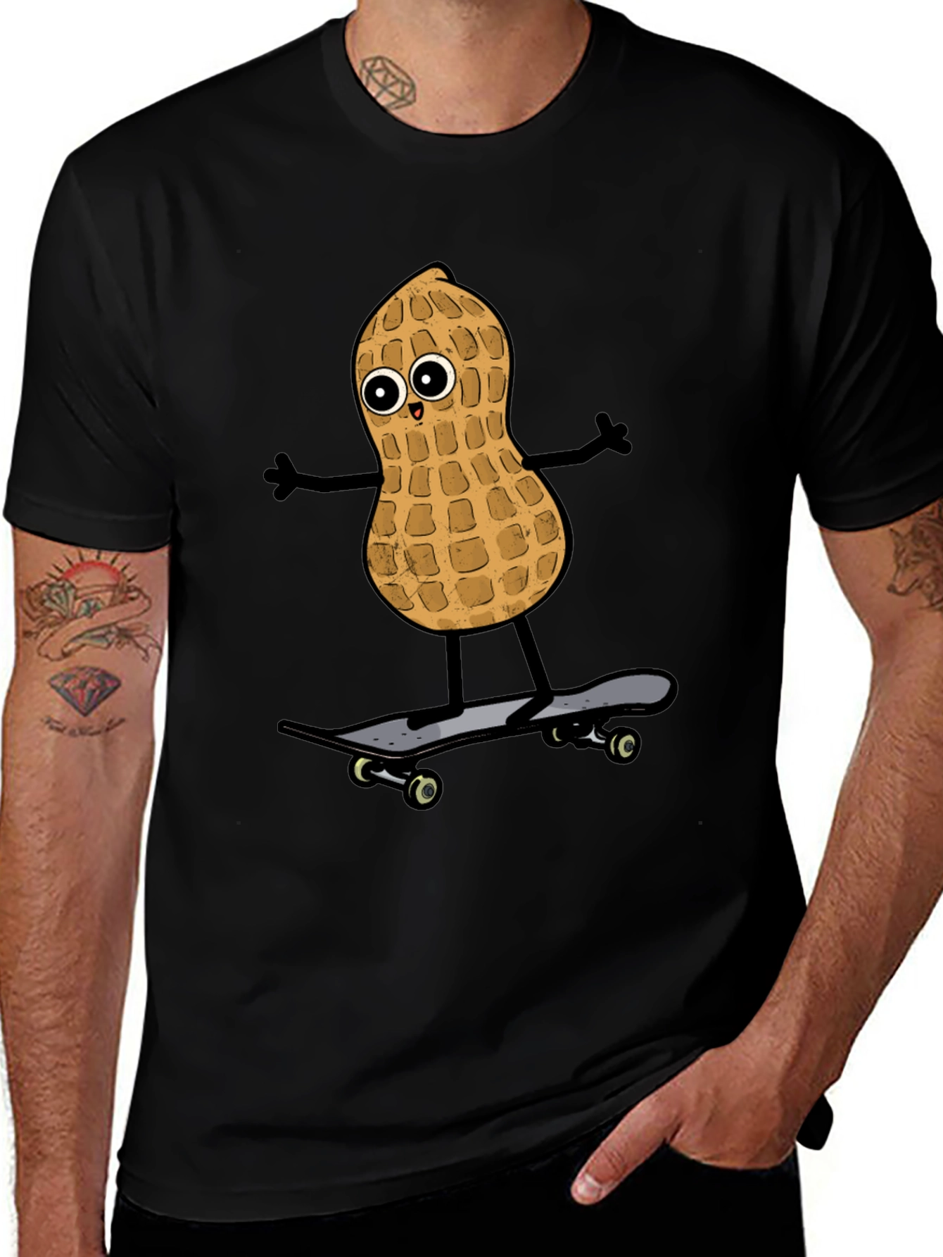 Peanut Skateboarder Graphic Tee - Black
