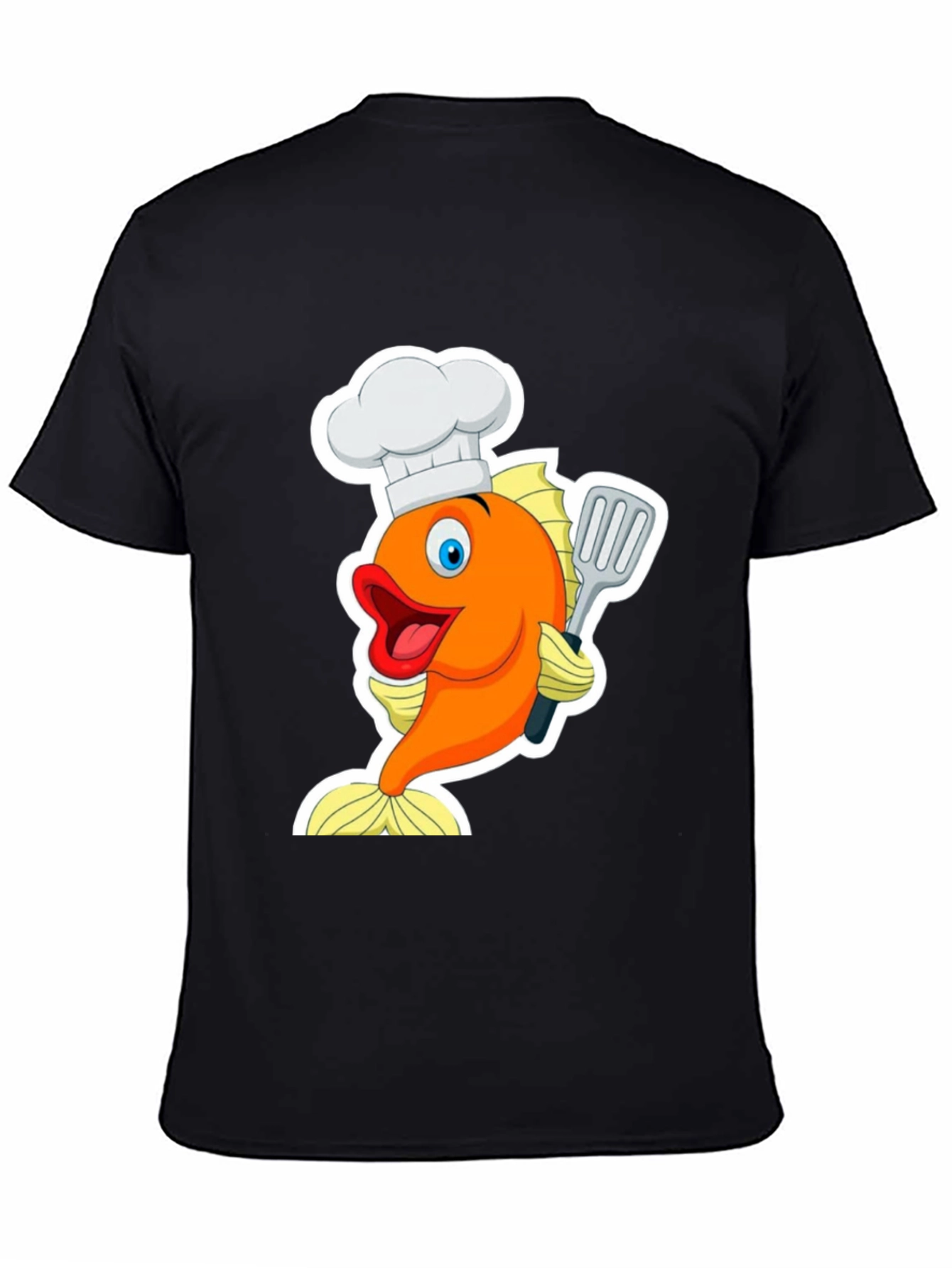 Chef Fish Cartoon Graphic T-Shirt