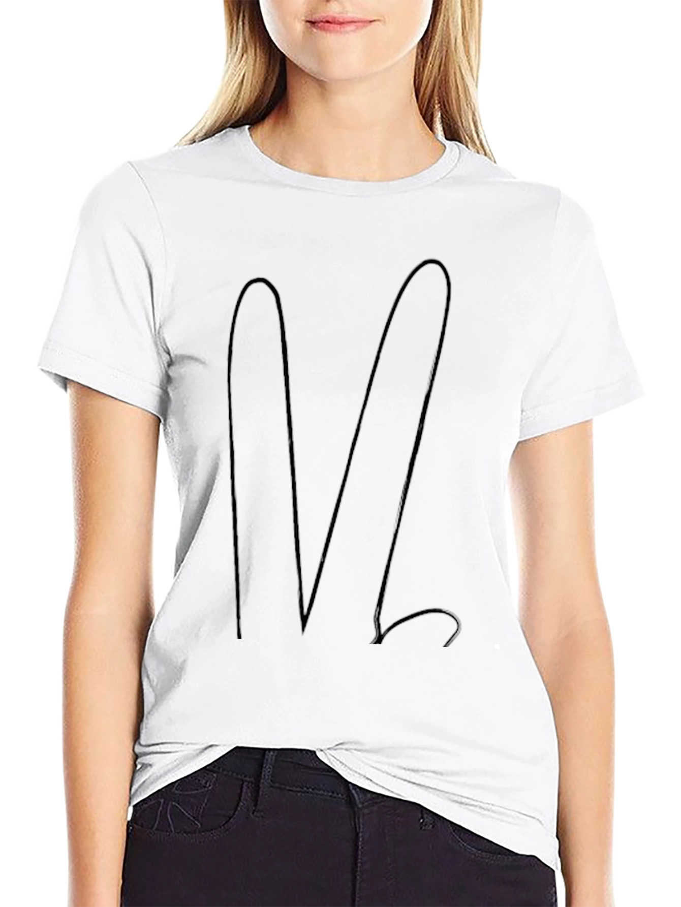 Black T-Shirt with Abstract M Design