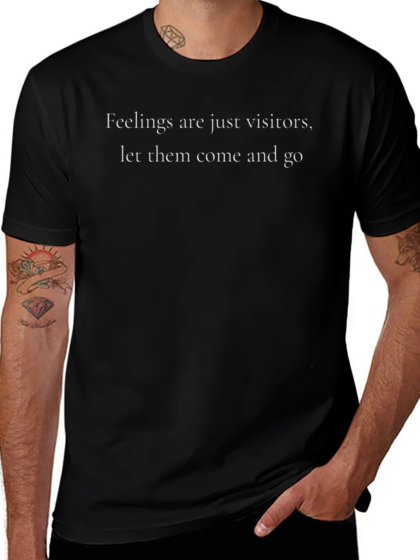 Feelings are Visitors T-Shirt - Black