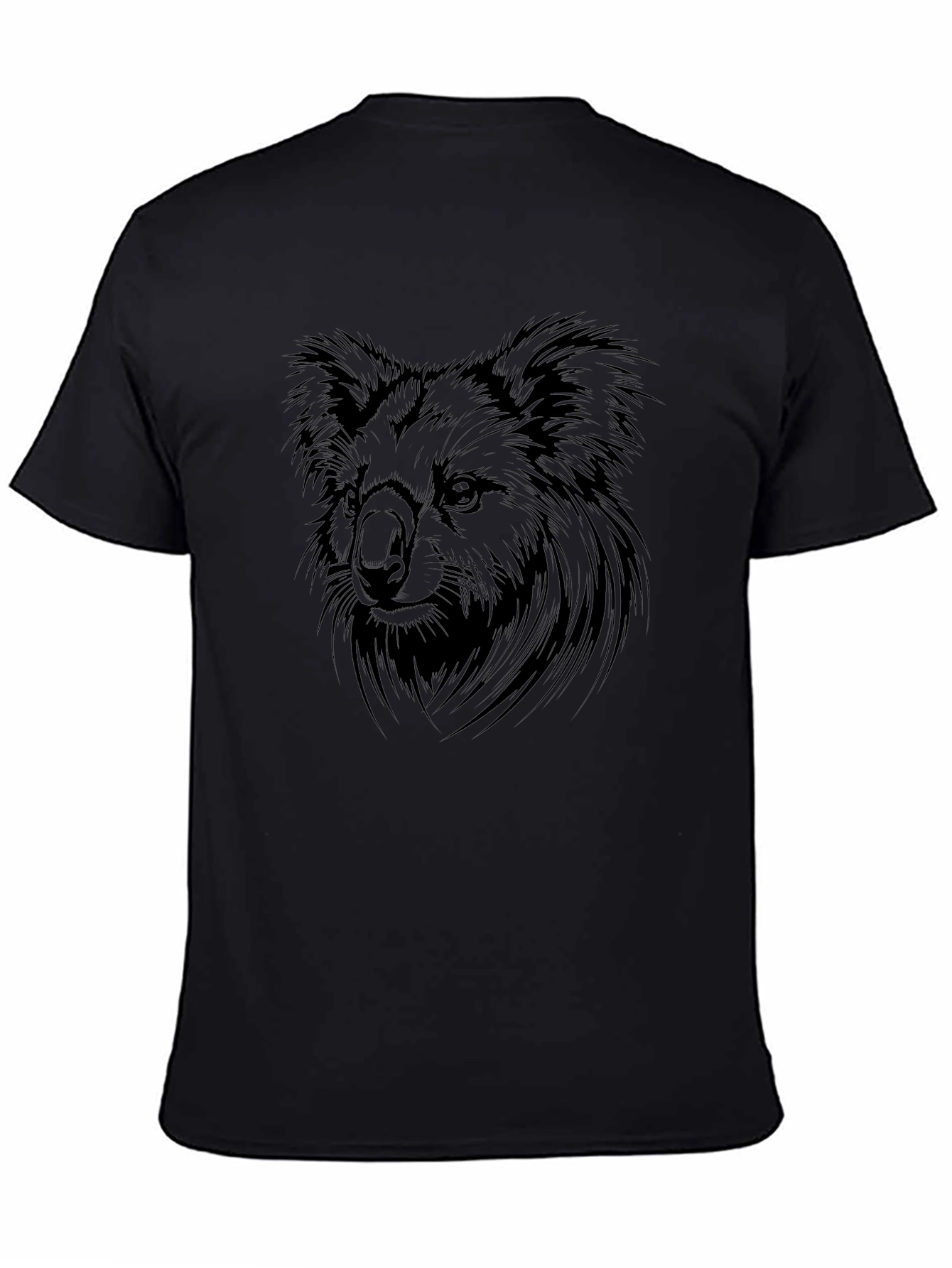 Koala Graphic Print Black T-Shirt